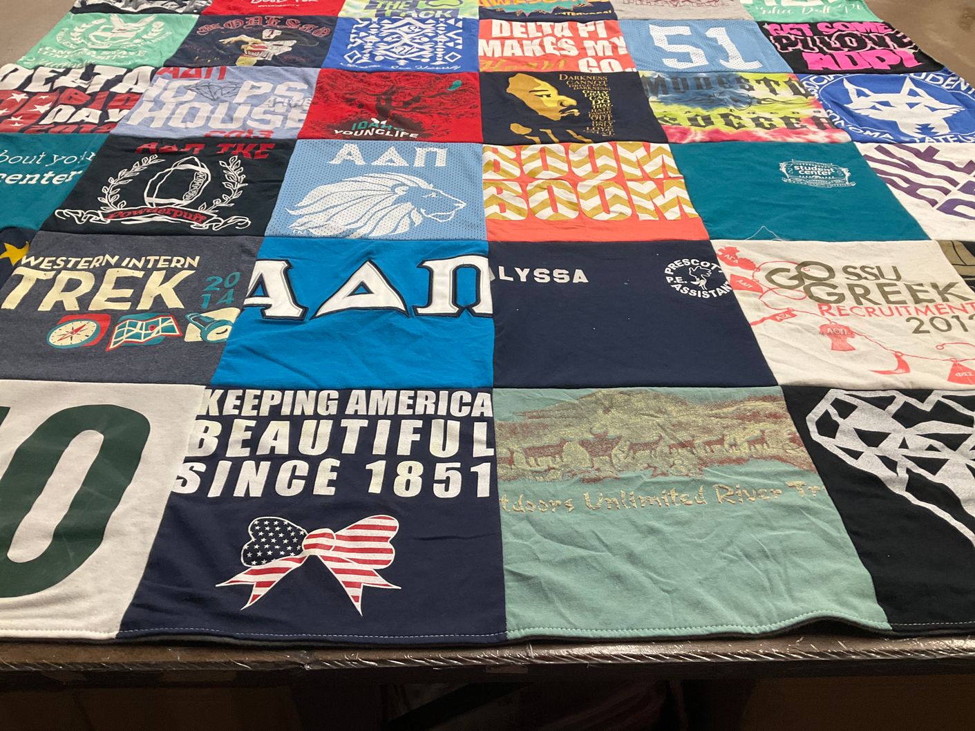 T-shirt quilt featuring delta alpha sigma by Geena from OR