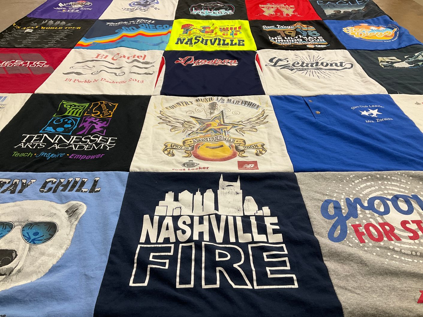 T-shirt quilt from tennessee arts academy by Zoraida from TN