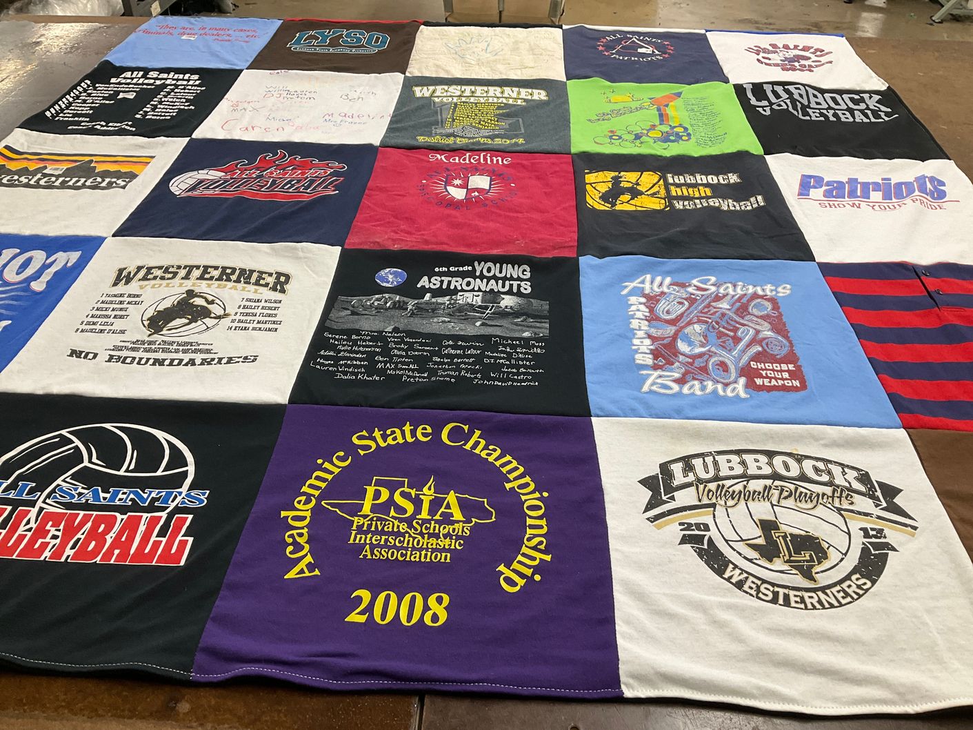 T-shirt quilt featuring lubbock westerners volleyball, westerner volleyball by Patty from TX