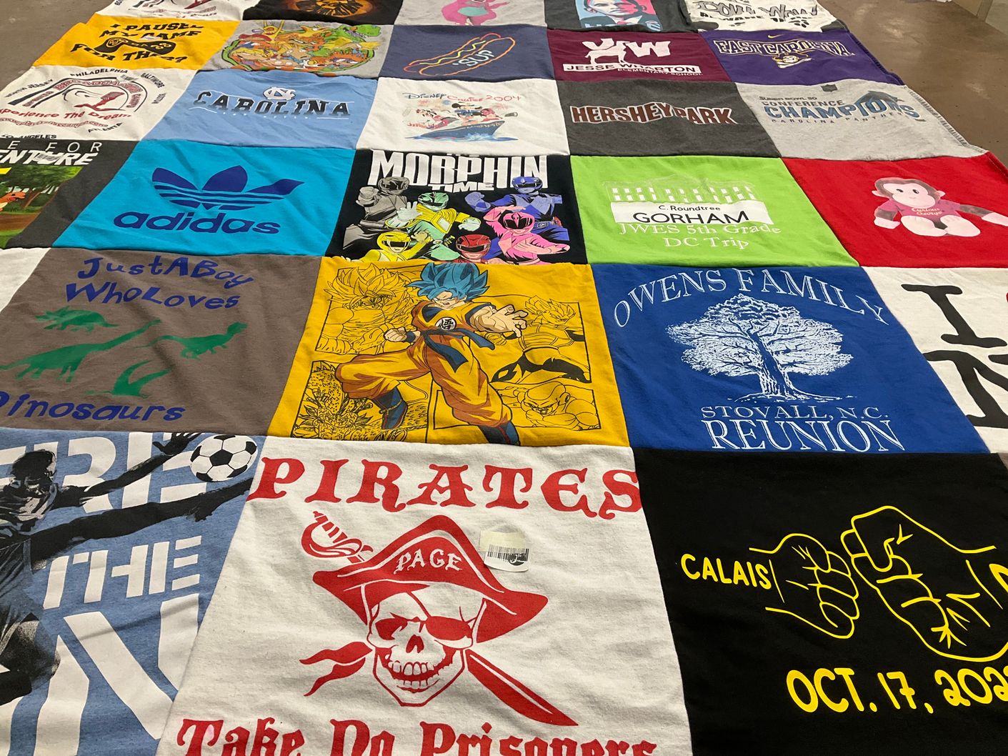 T-shirt quilt from east carolina university, page high school by Tammy from NC