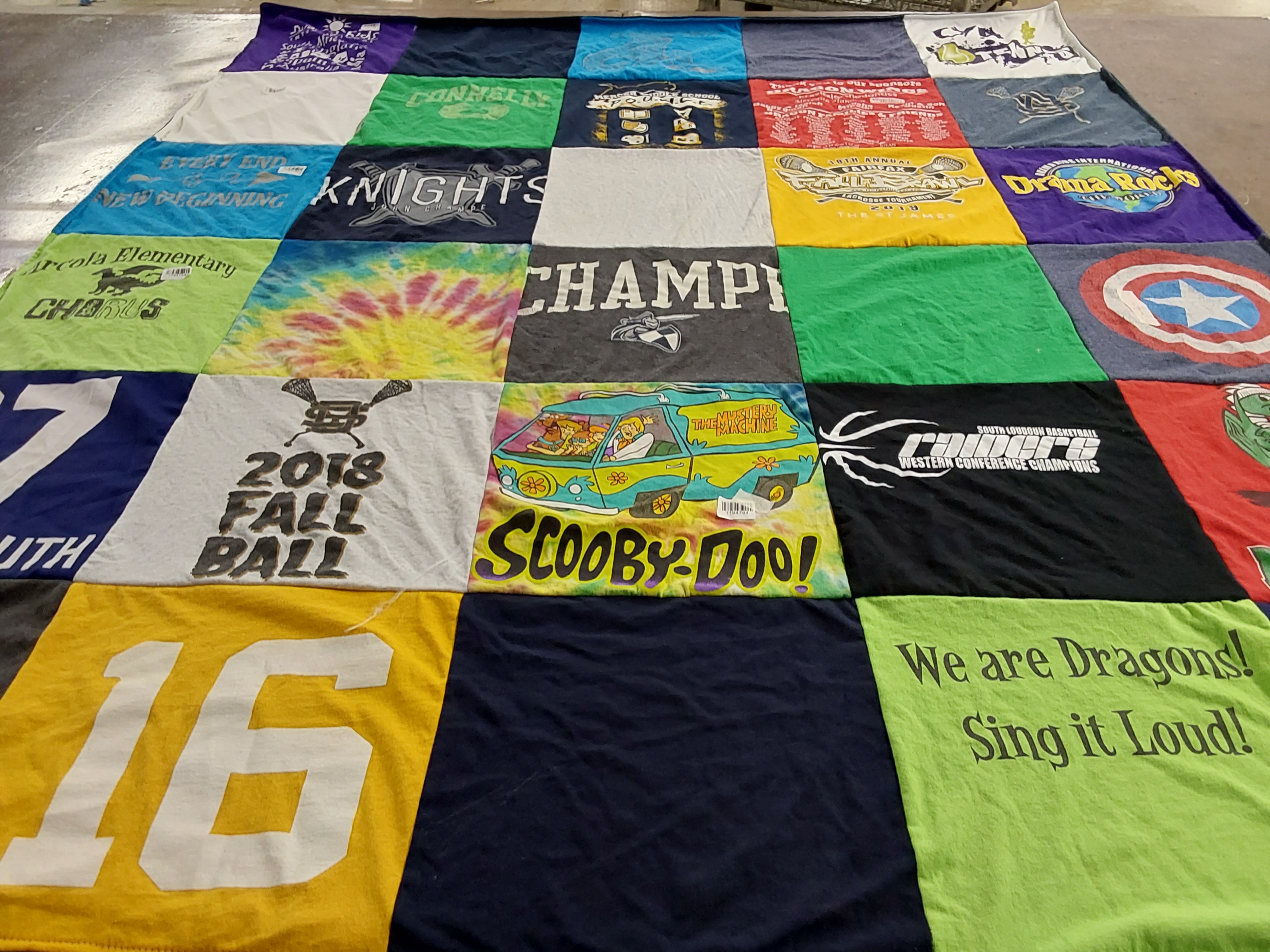 T-shirt quilt featuring south lincoln basketball by Amy from VA