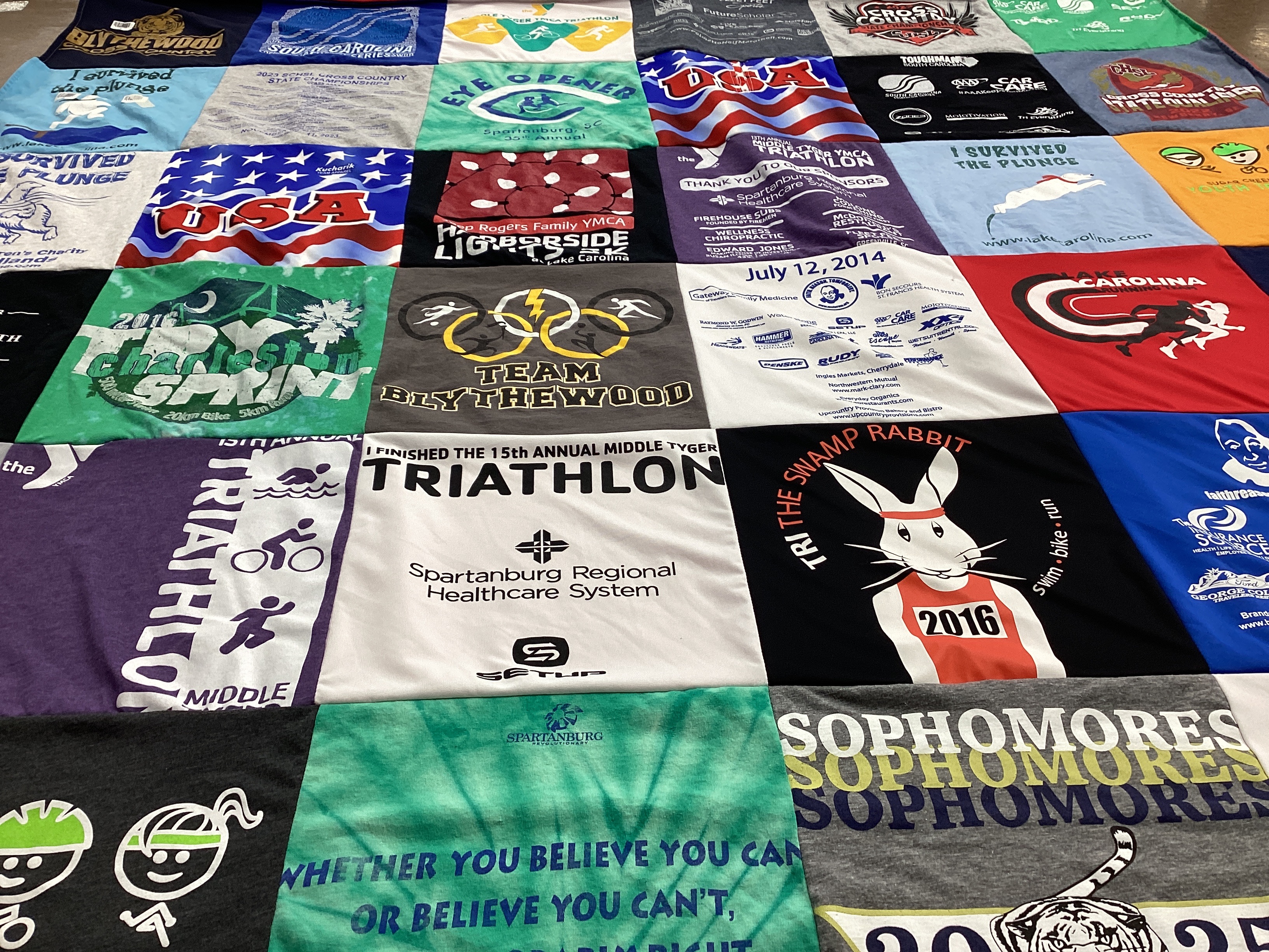 T-shirt quilt from blythewood high school by Catherine from SC