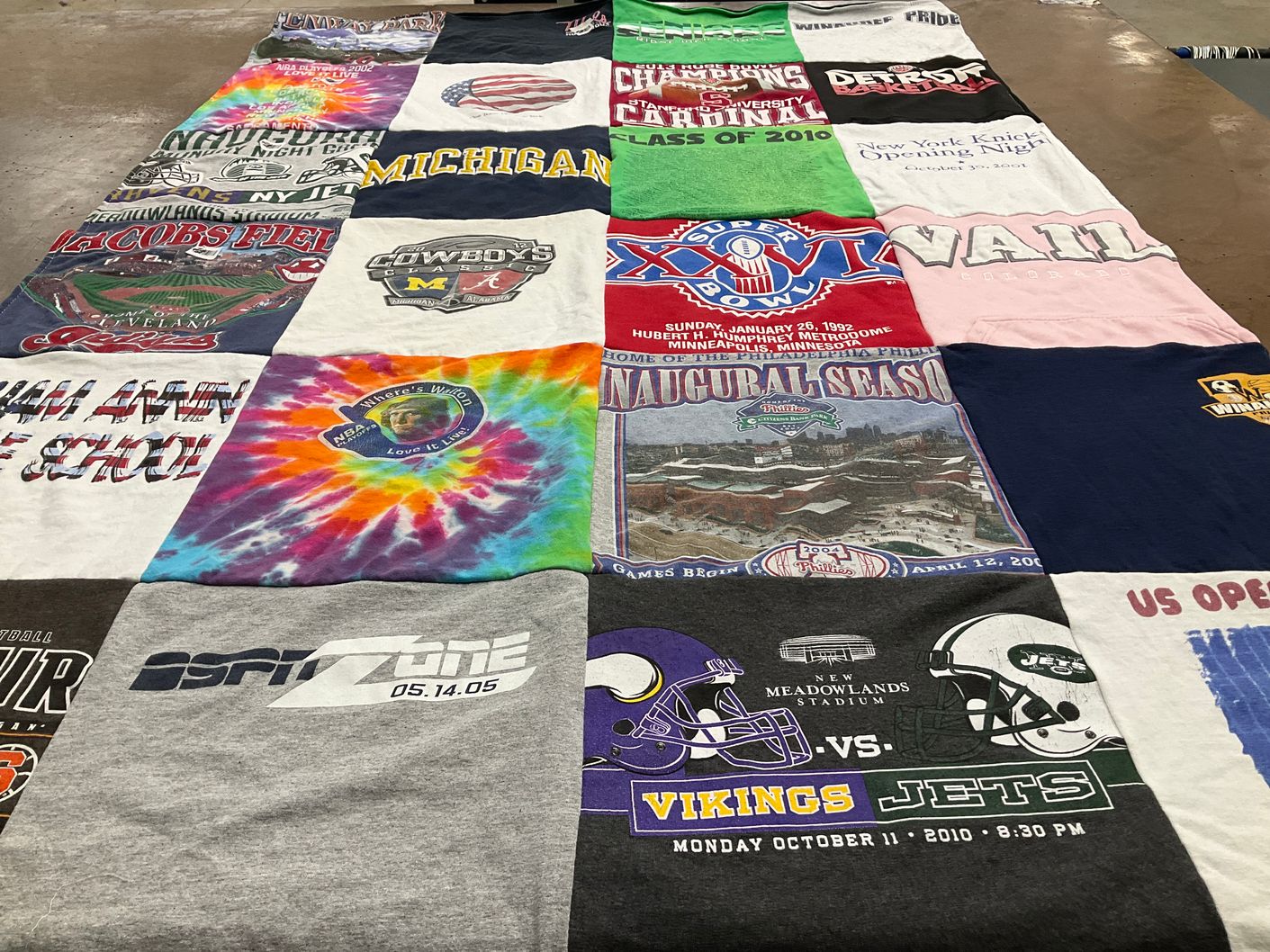 T-shirt quilt featuring minnesota vikings, new york jets by Audrey from CA