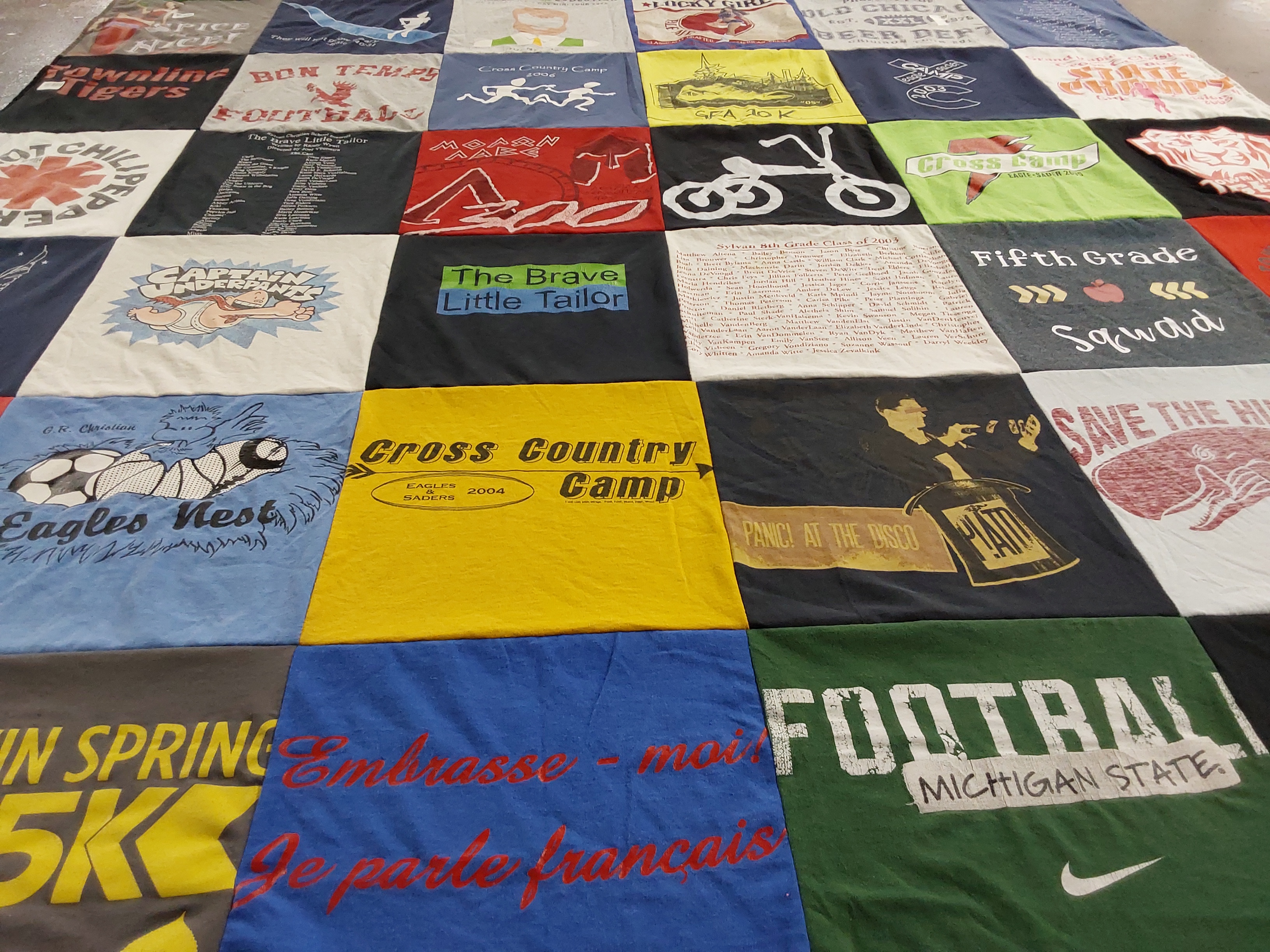 T-shirt quilt featuring football by David from MI