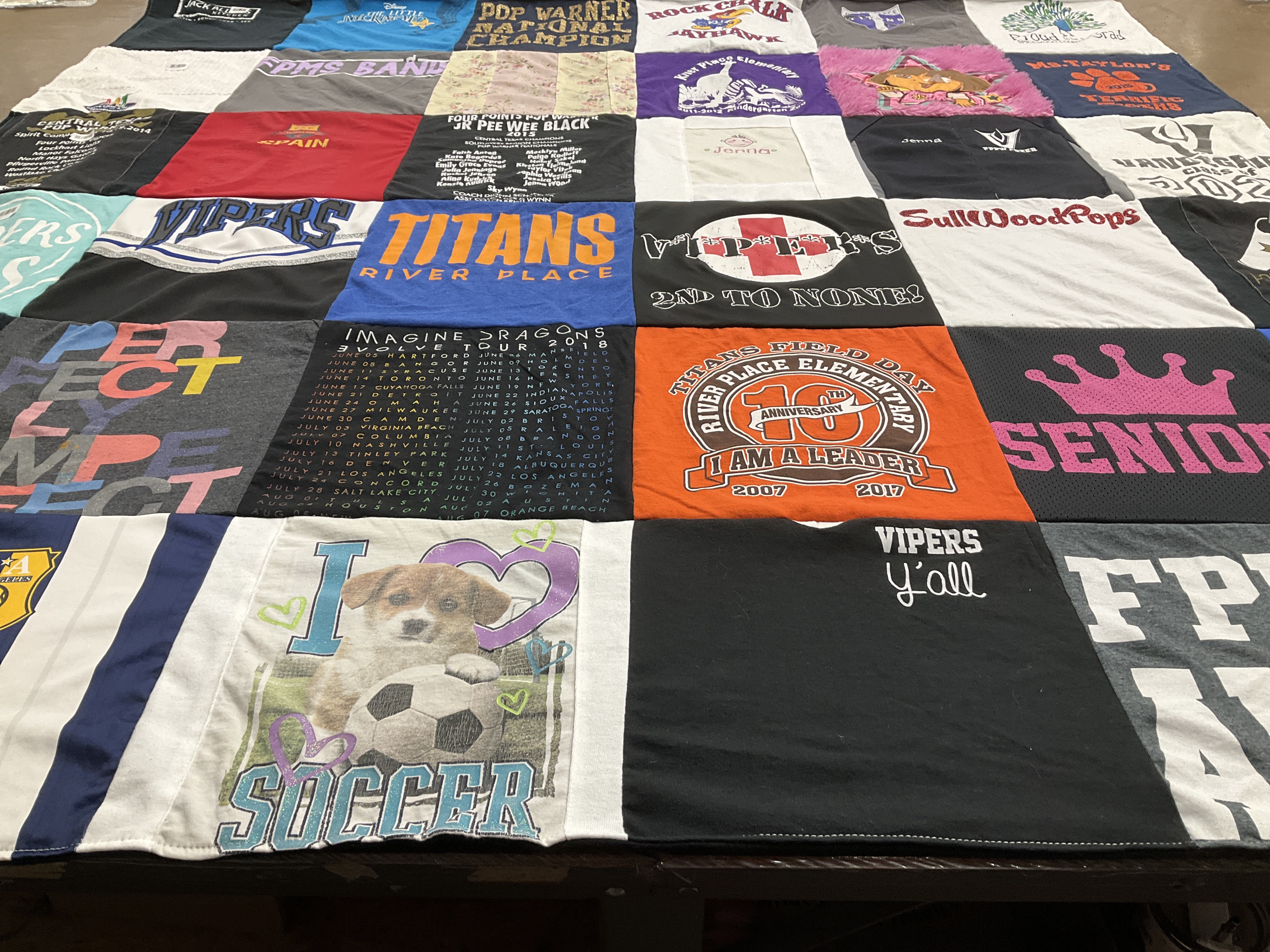 T-shirt quilt featuring vipers by jill from TX