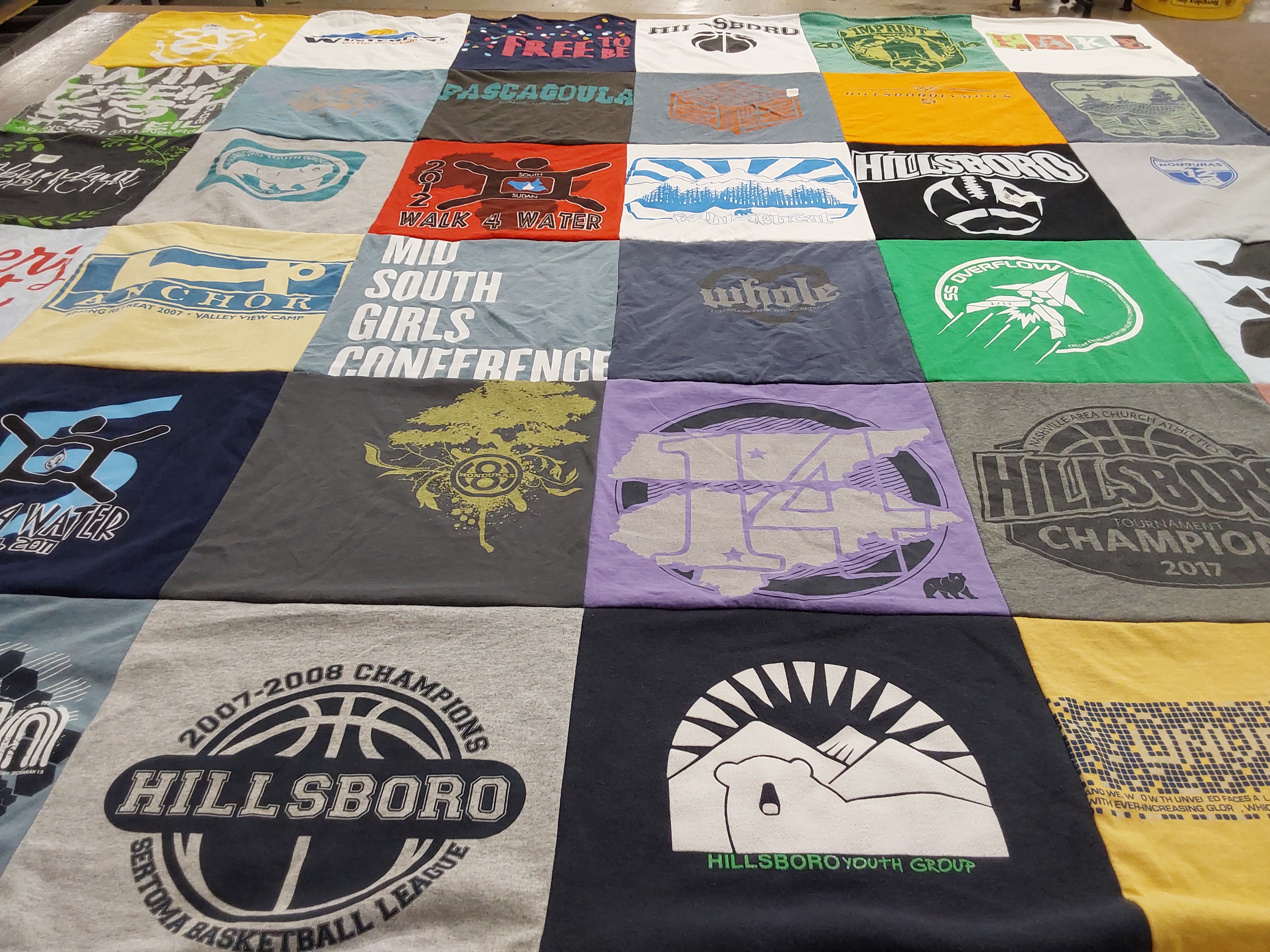T-shirt quilt featuring hillsboro basketball team by Courtney from TN