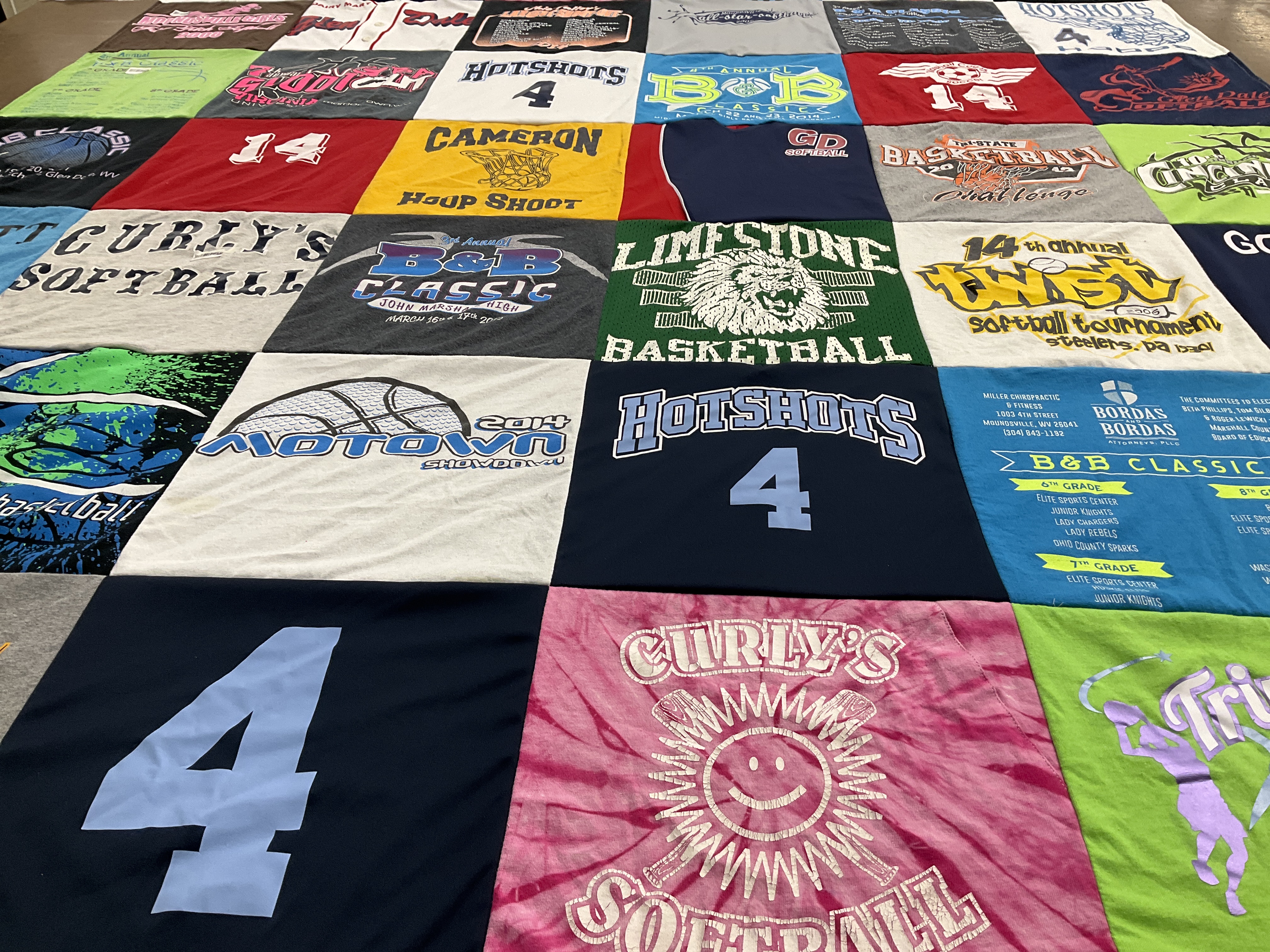 T-shirt quilt featuring hotshots by Autumn from WV