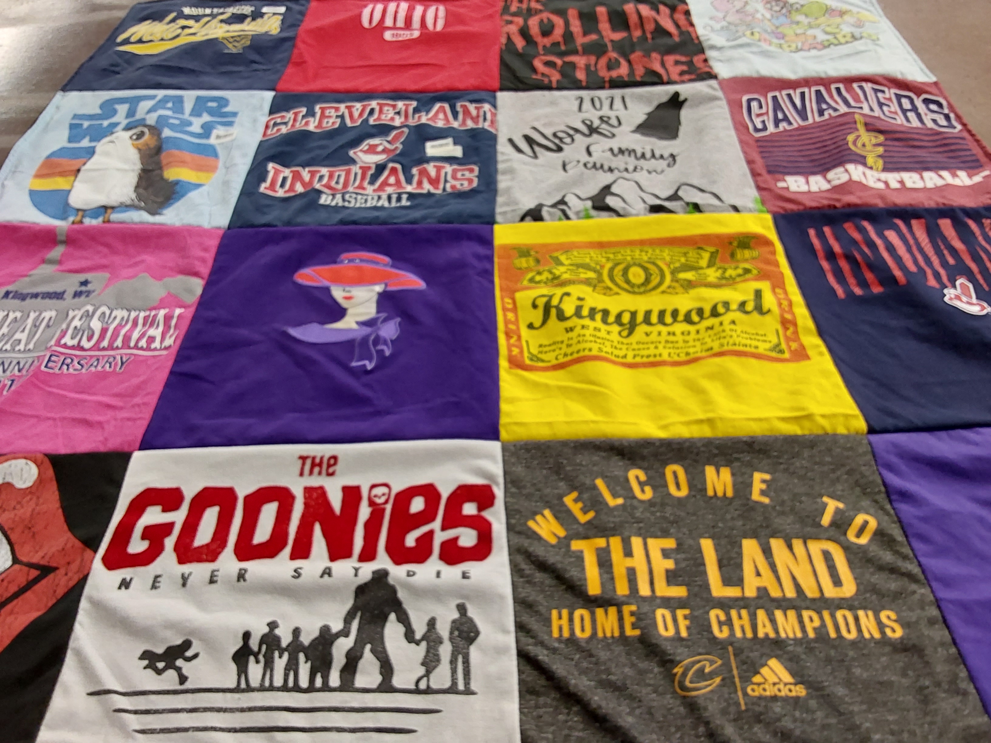 T-shirt quilt featuring cleveland cavaliers by Ginger from OH