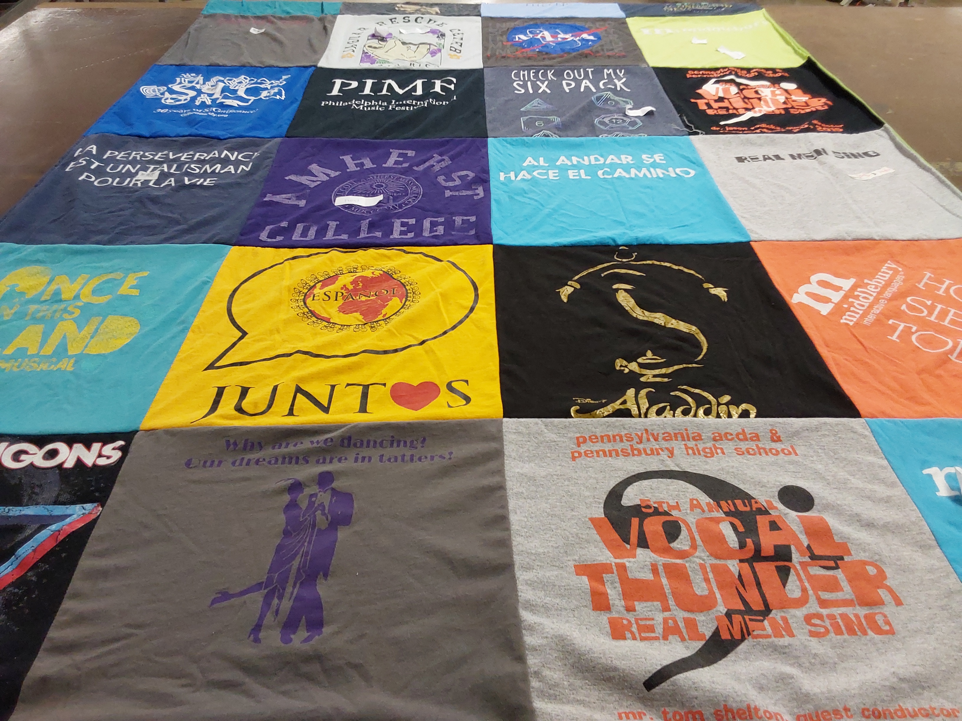 T-shirt quilt from amherst college by Cynthia from PA