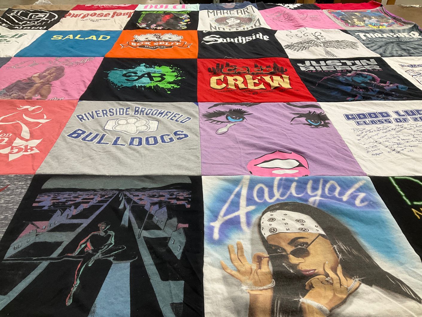T-shirt quilt featuring riverside brookfield bulldogs by Arlette from IL