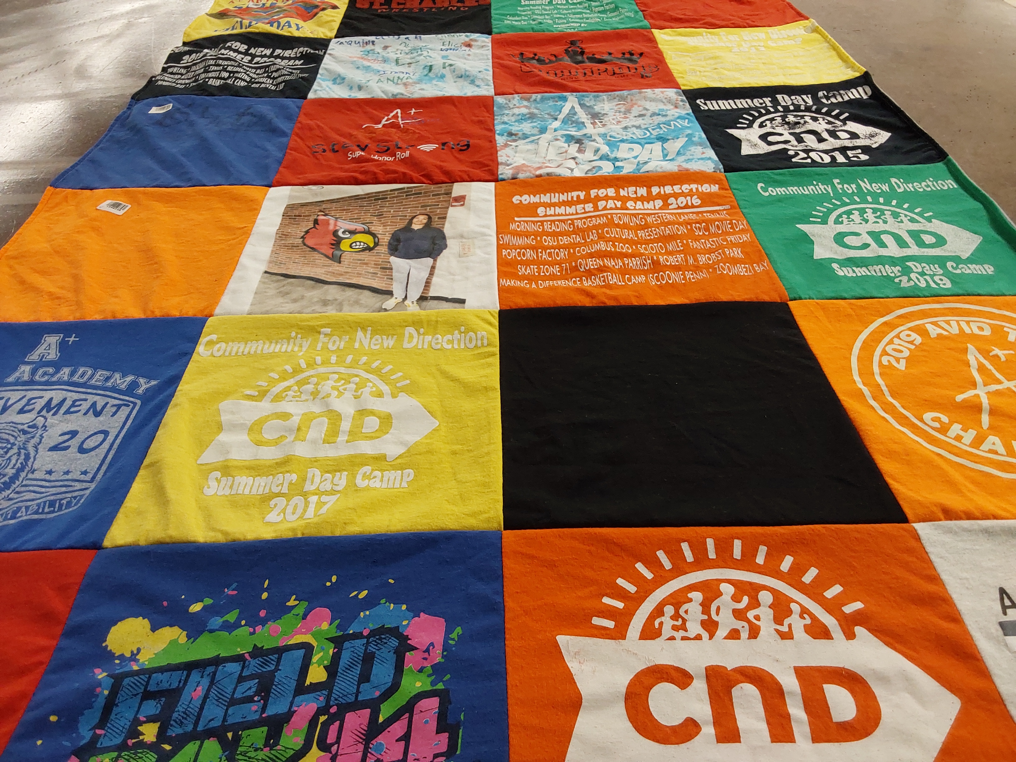 T-shirt quilt from a+ academy by Yolanda from OH