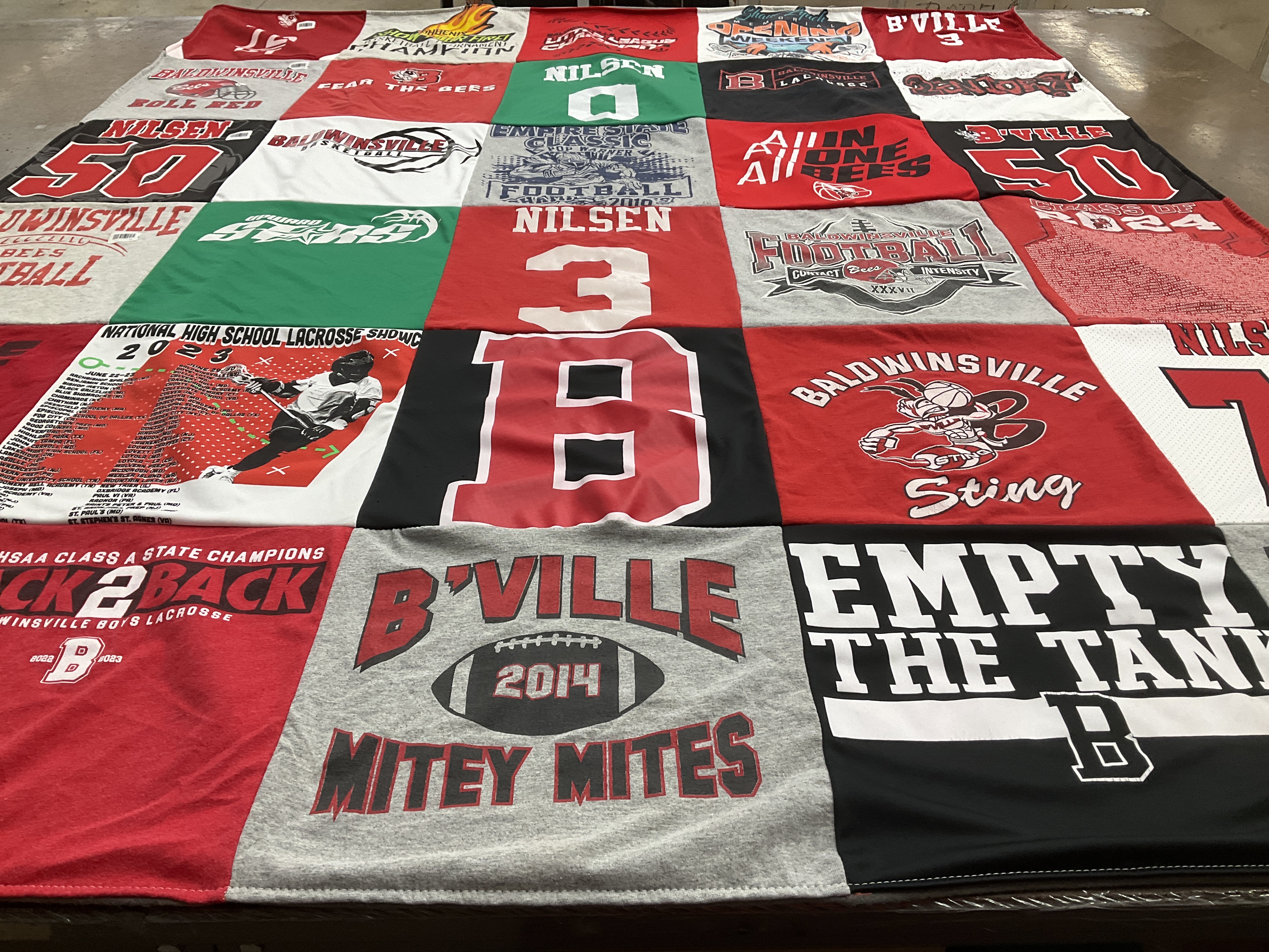 T-shirt quilt featuring baldwinsville sting football by Coleen from NY