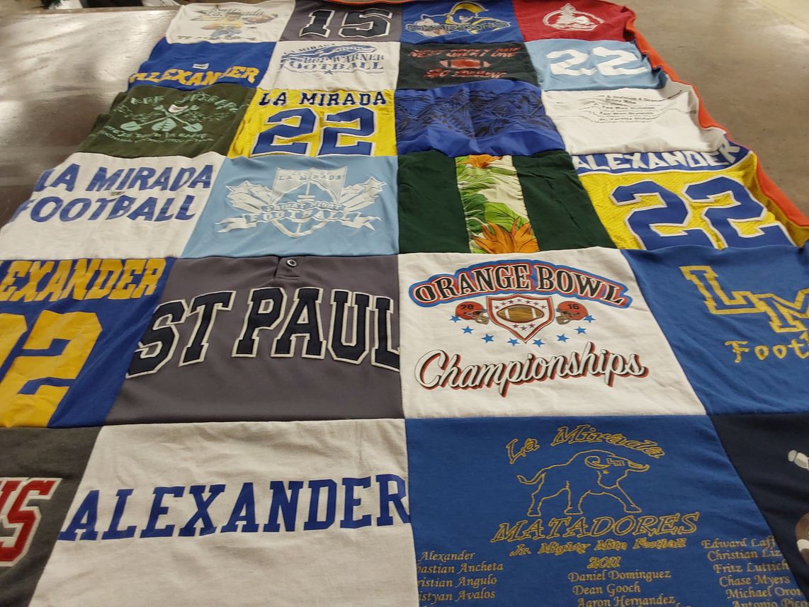 T-shirt quilt featuring la mirada football by Yvonne from CA