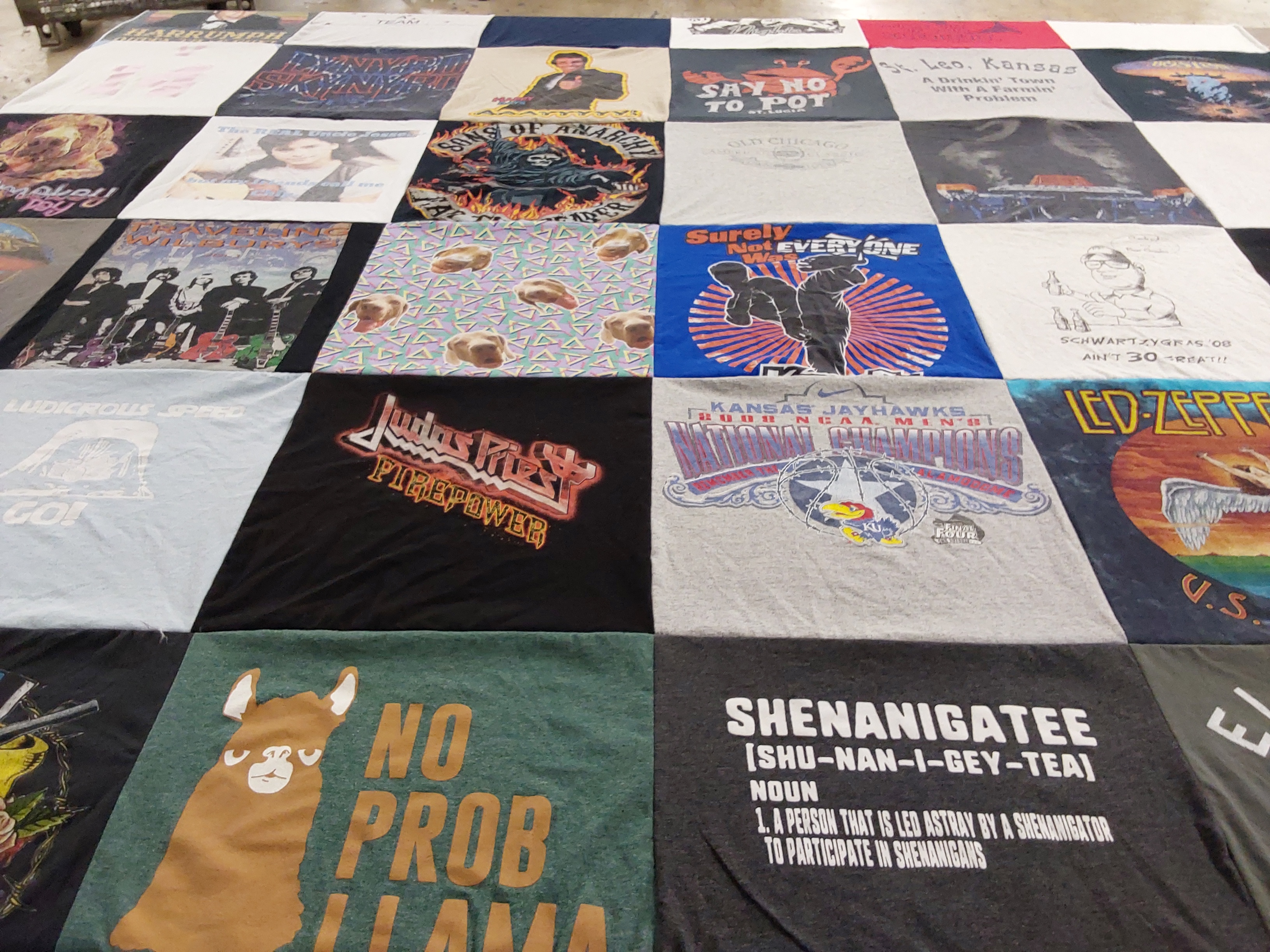 T-shirt quilt featuring kansas jayhawks by Jesse from KS