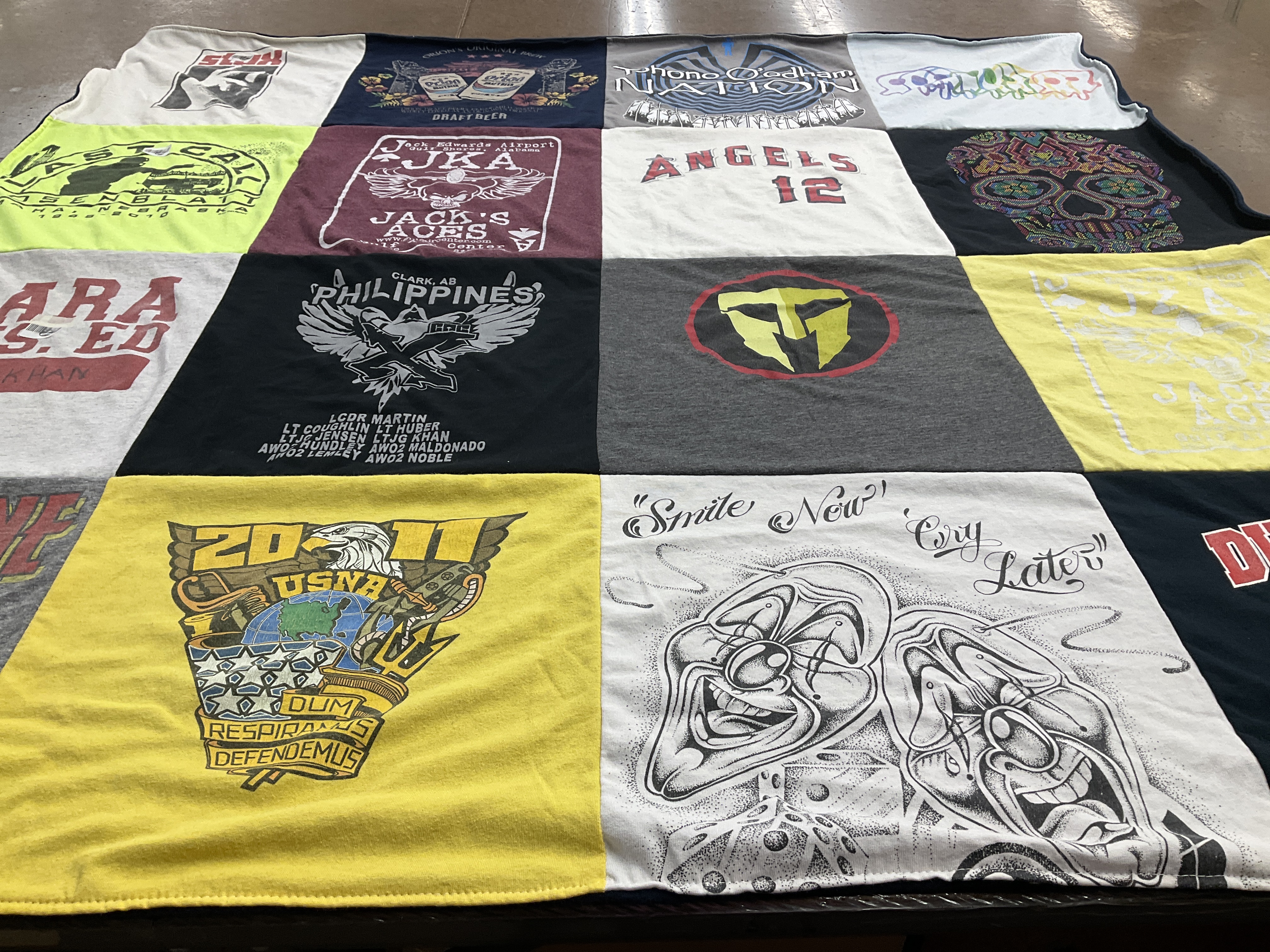 T-shirt quilt from united states naval academy by Nadila from WA