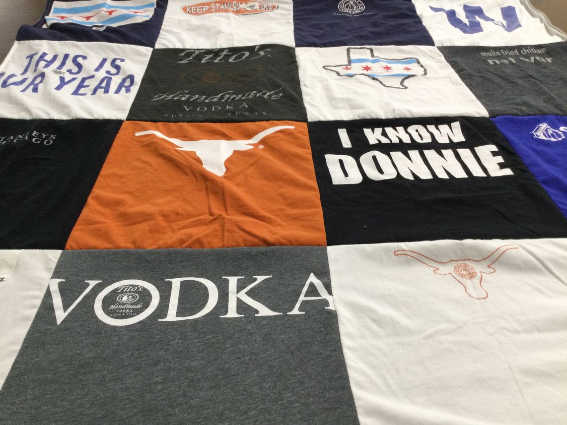 T-shirt quilt from the university of texas at austin by Bailey from IL