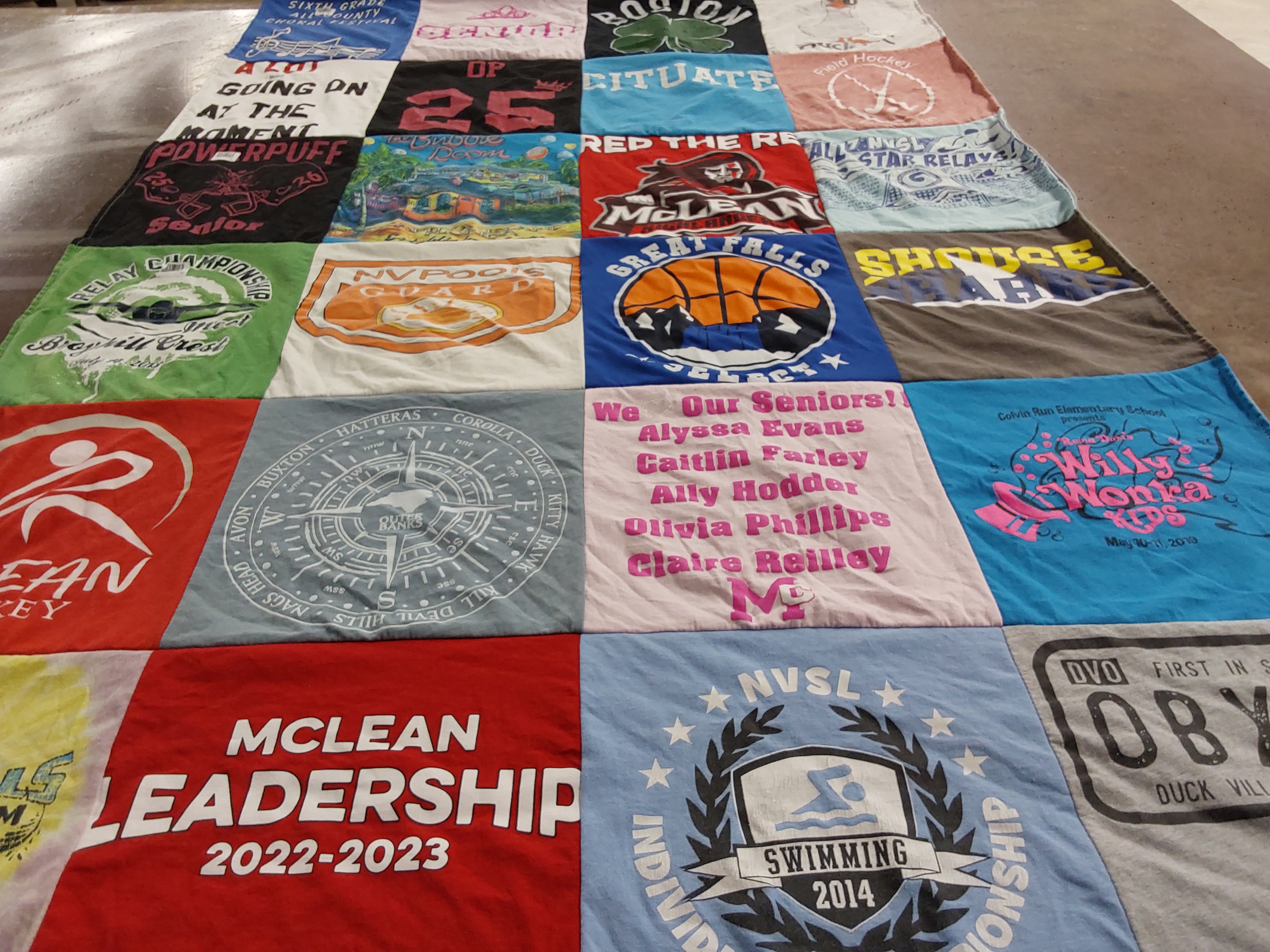 T-shirt quilt featuring mclean swimming by Catherine from VA