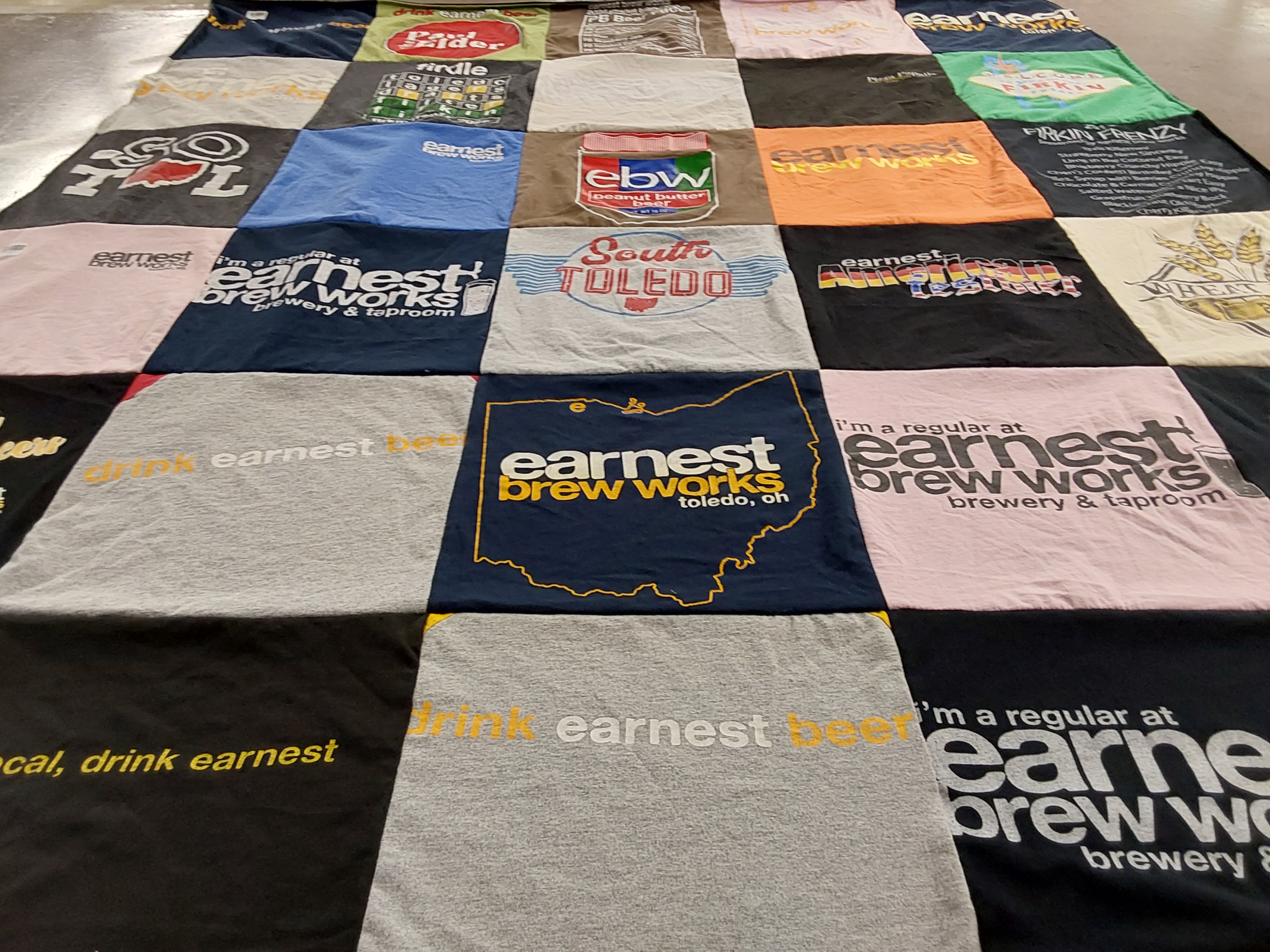 T-shirt quilt with craft beer, breweries themes by Natalie from OH