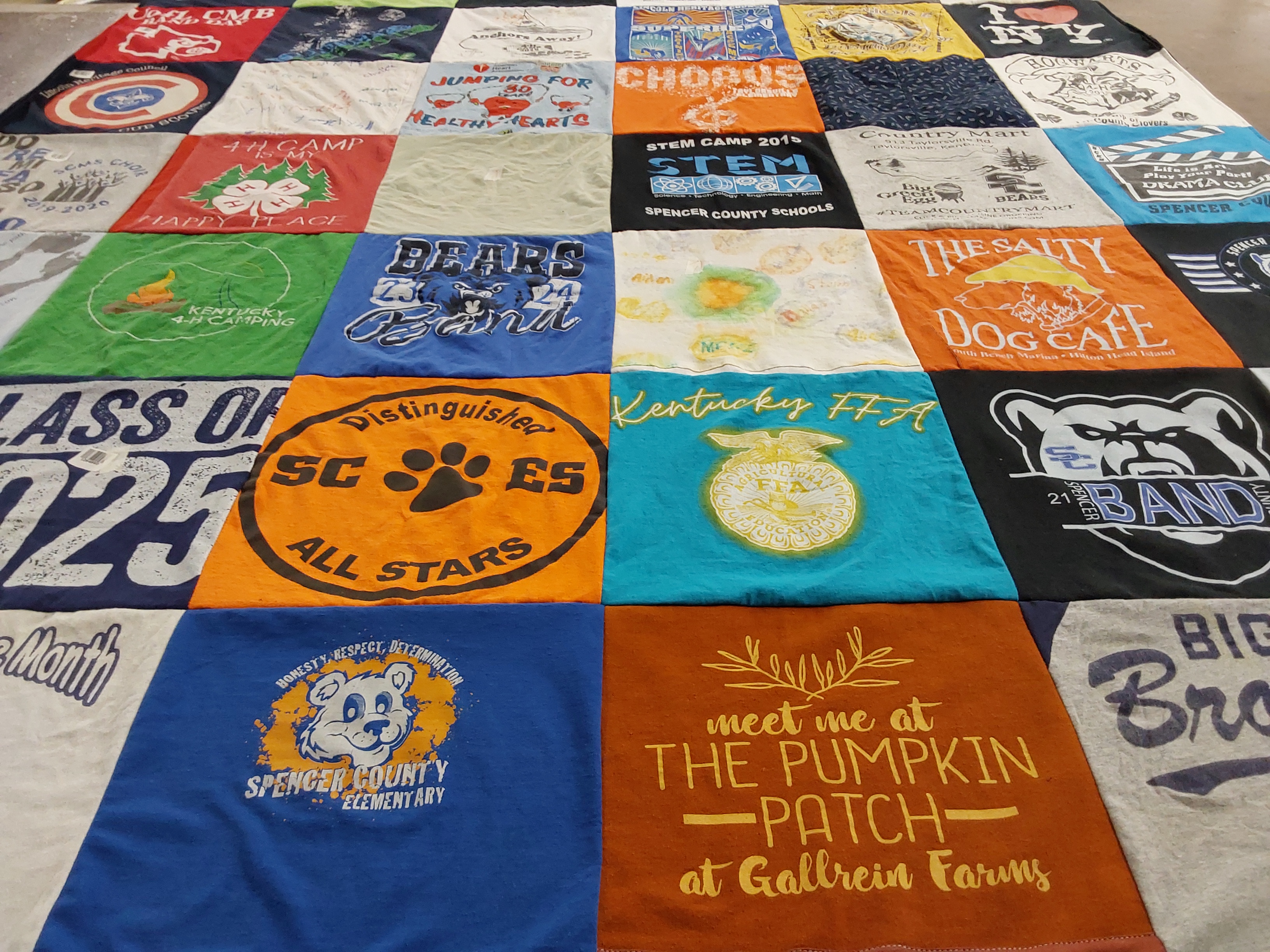 T-shirt quilt featuring spencer county all stars, spencer county bears by Amber  from KY