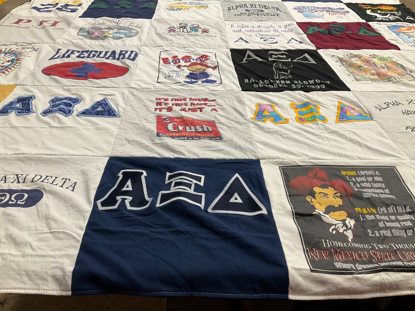 T-shirt quilt from new mexico state university by Andrea from NM
