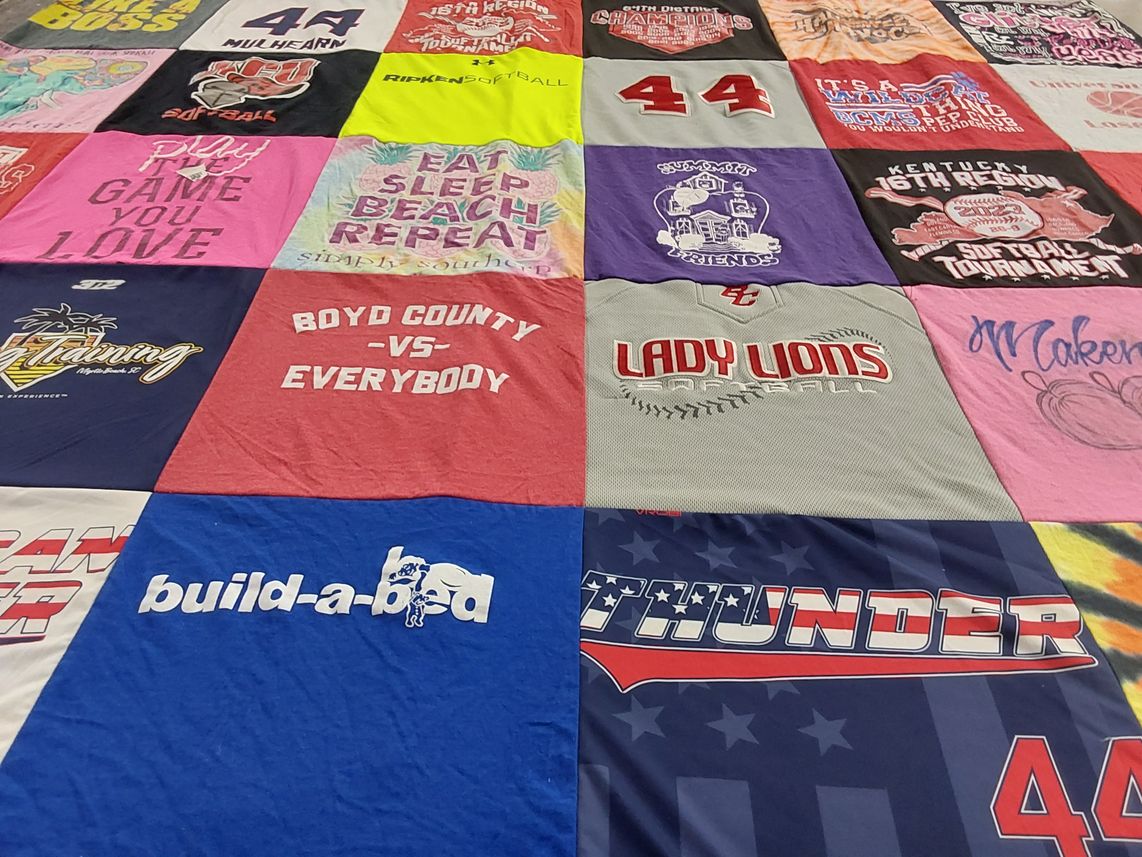 T-shirt quilt featuring lady lions softball by Jamie from KY