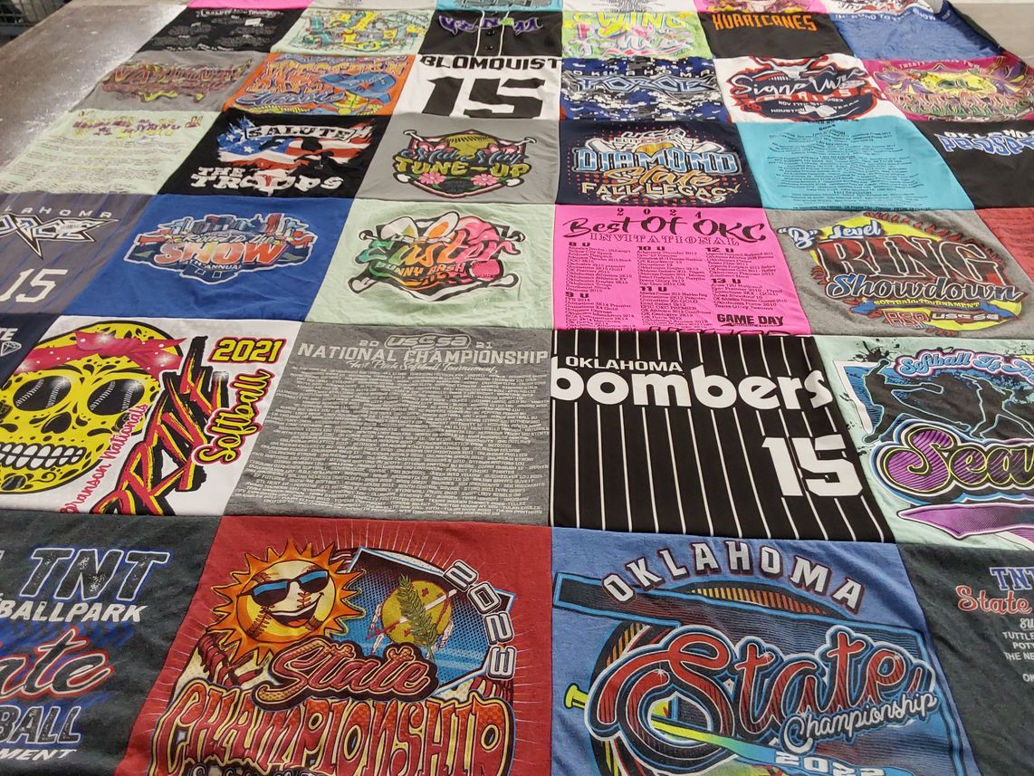 T-shirt quilt featuring oklahoma bombers by Christina from OK