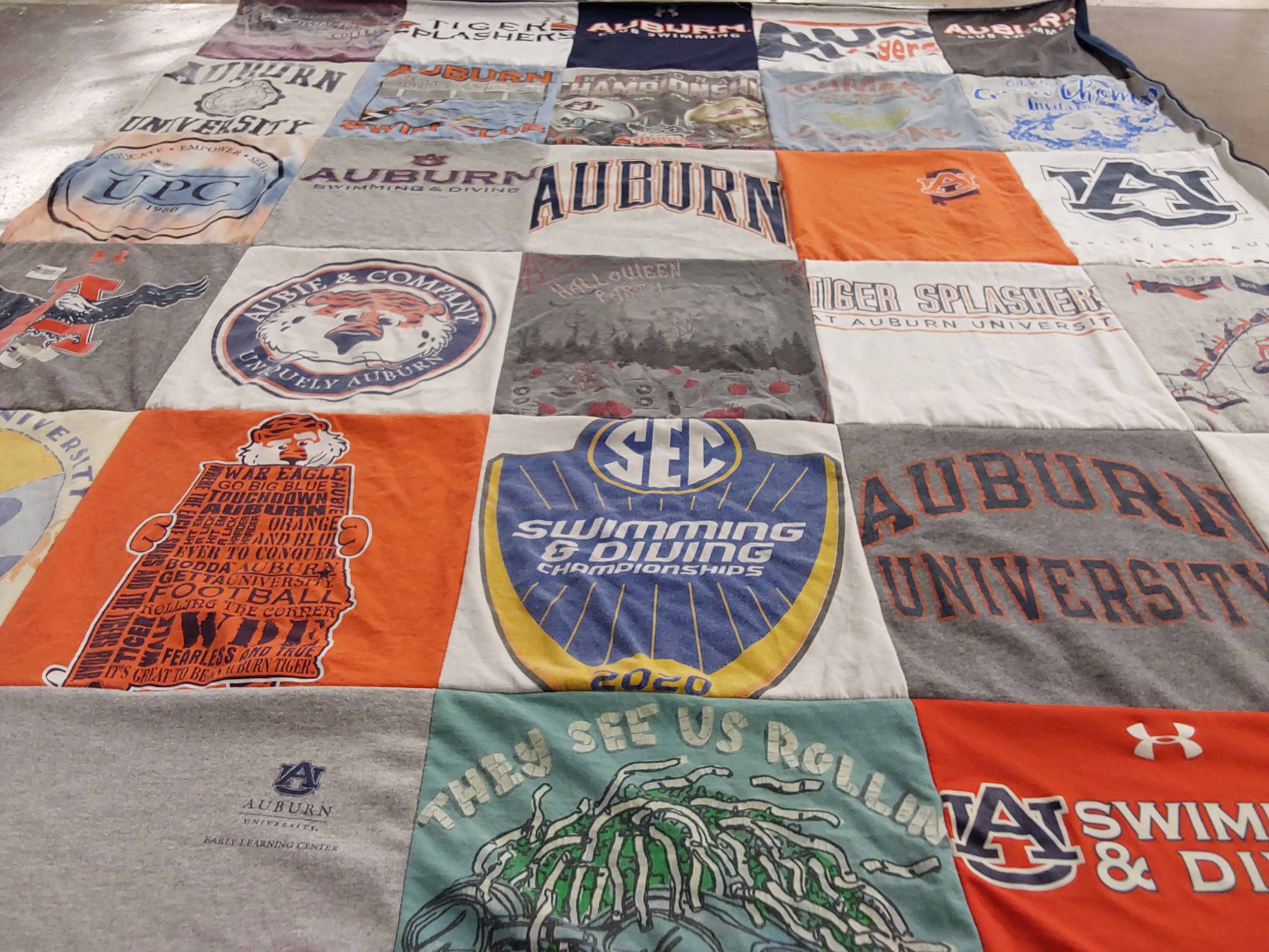 T-shirt quilt featuring auburn university by Jason from VA