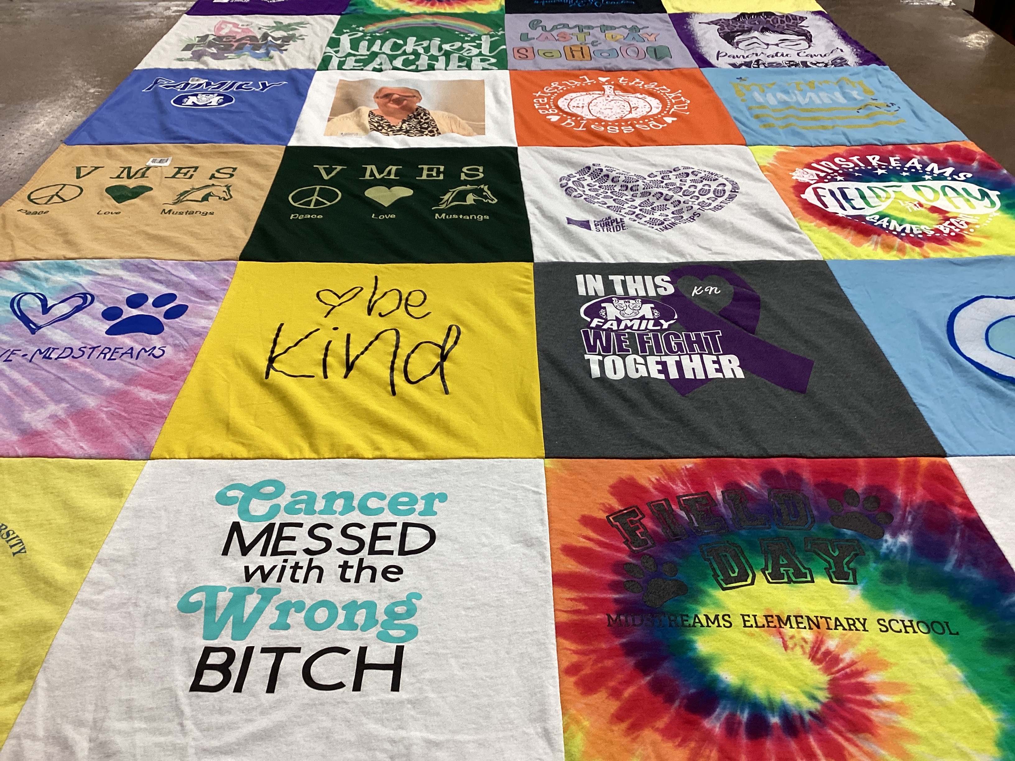 T-shirt quilt from vm elementary school by KRIS from NJ