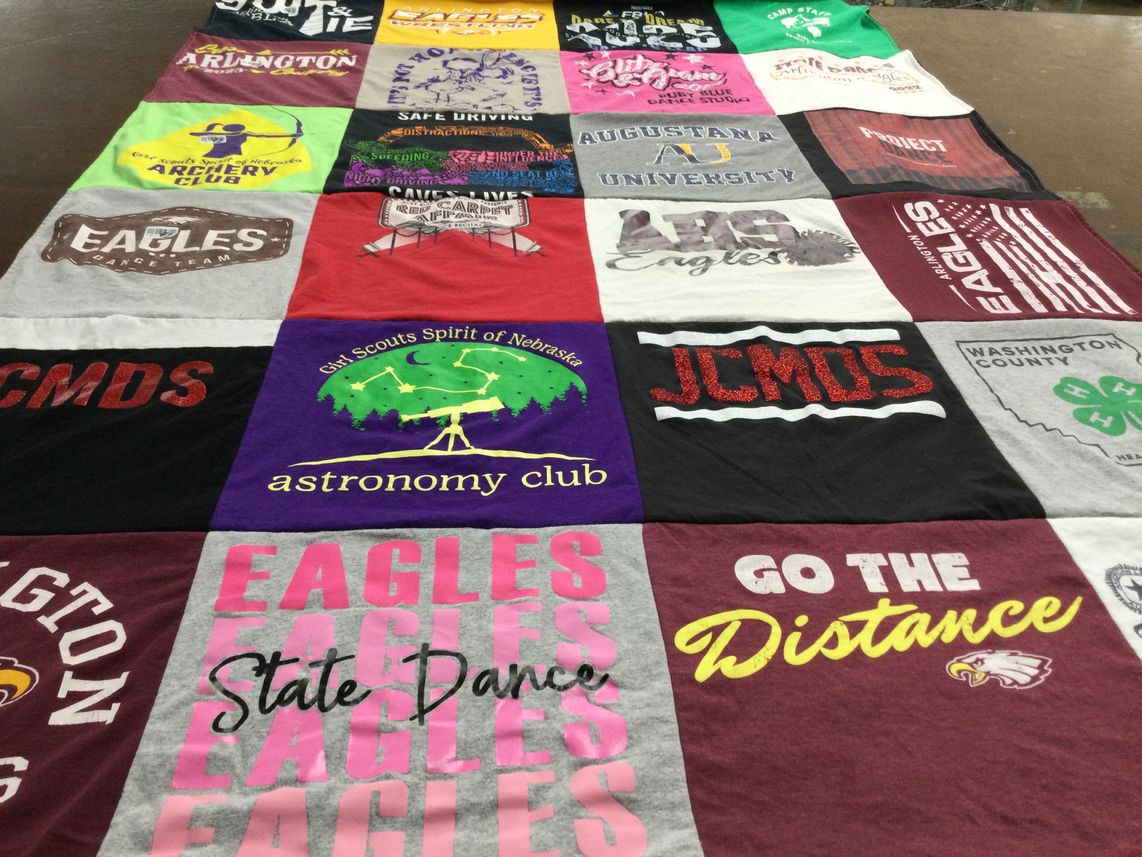 T-shirt quilt featuring eagles by Nancy from NE