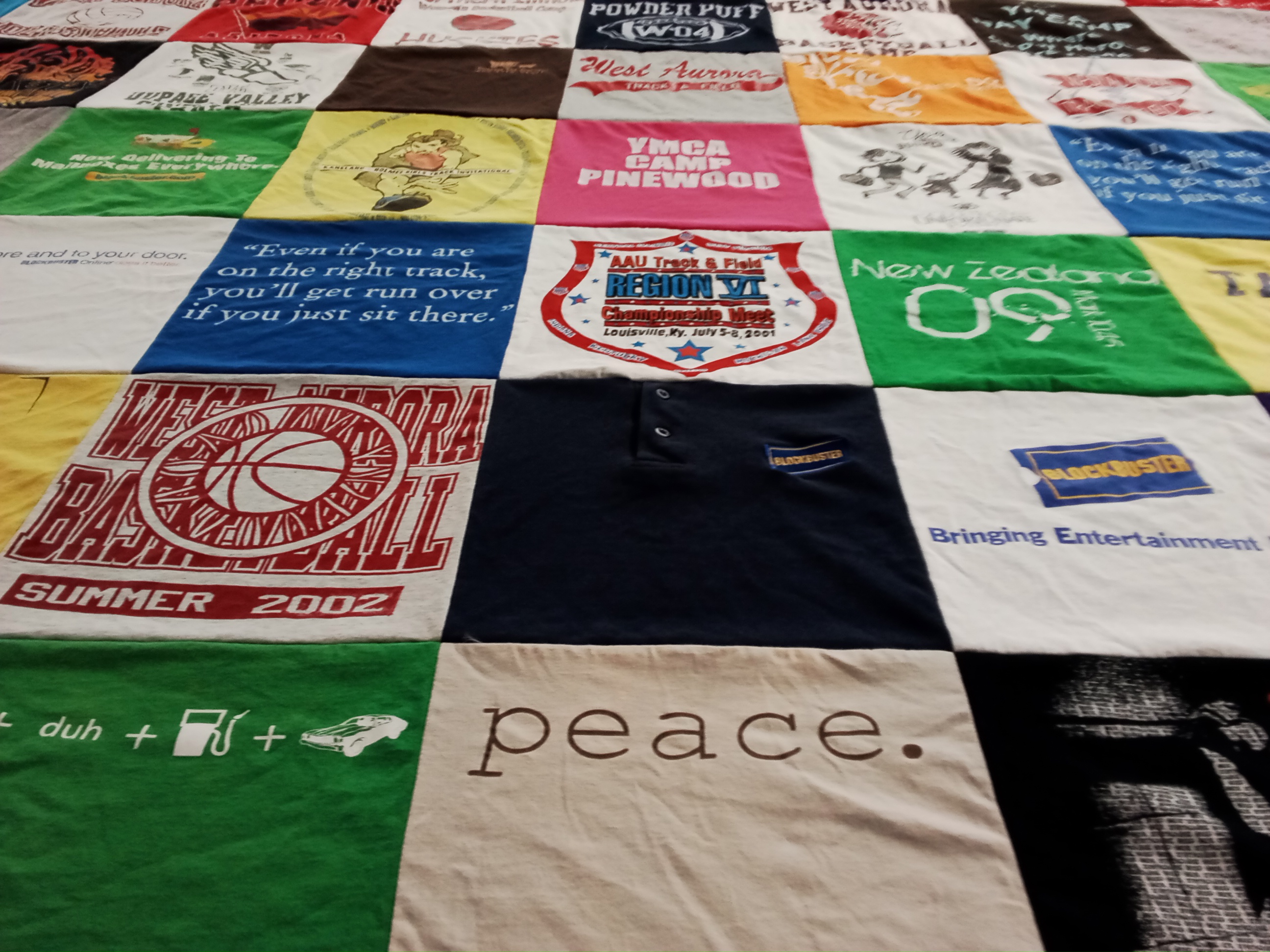 T-shirt quilt featuring west aurora high school basketball team by Delanea from IL