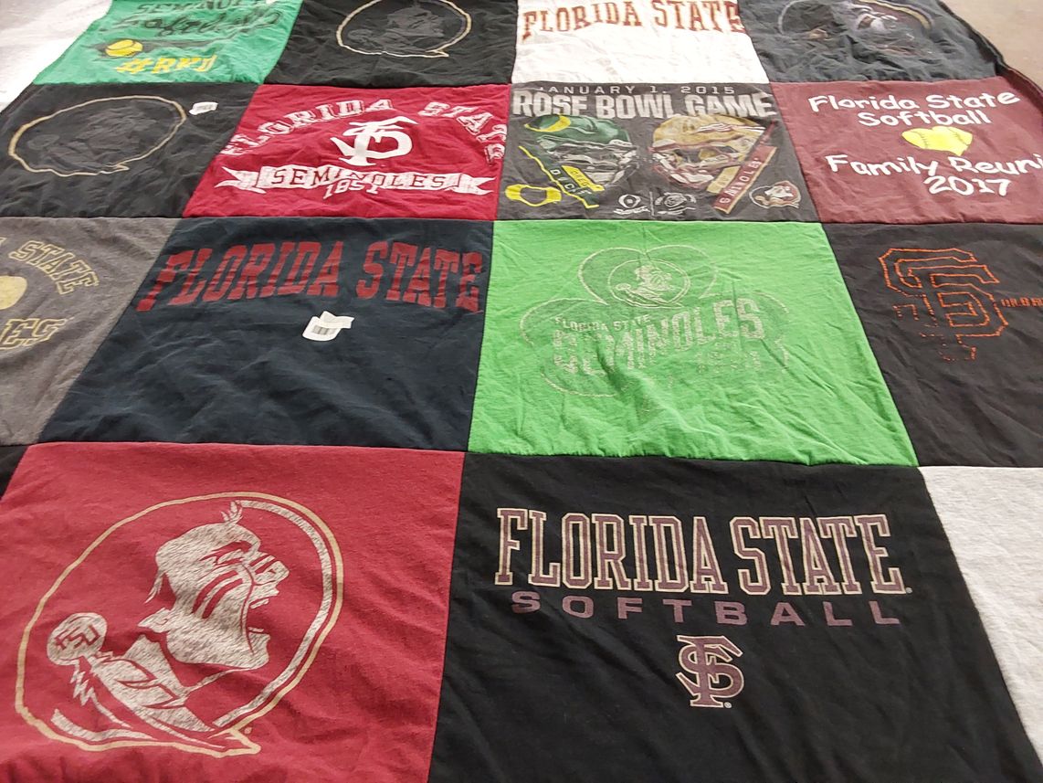 T-shirt quilt featuring florida state university seminoles, florida state university softball by alana from FL