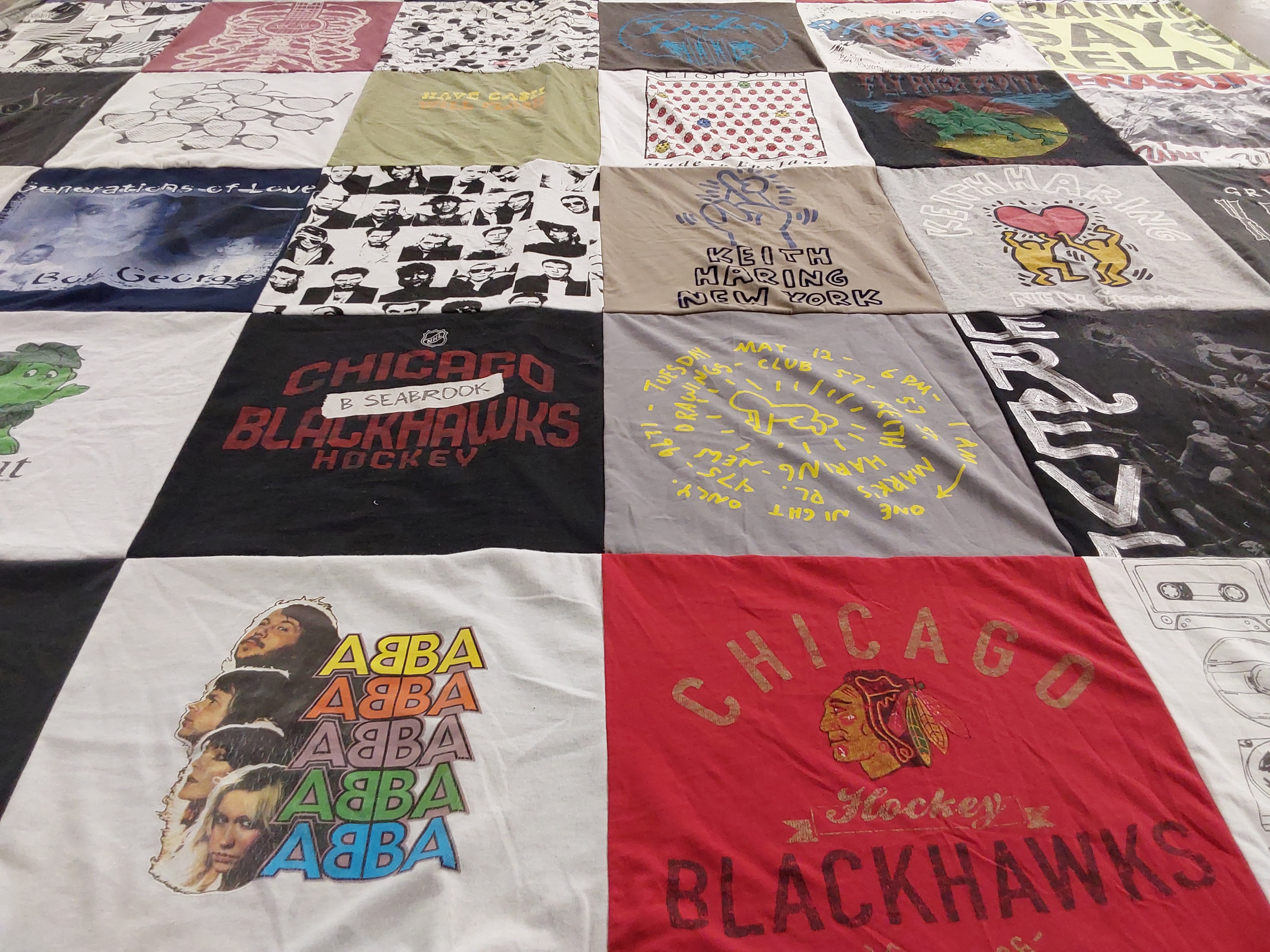 T-shirt quilt featuring chicago blackhawks hockey by Greg from IL