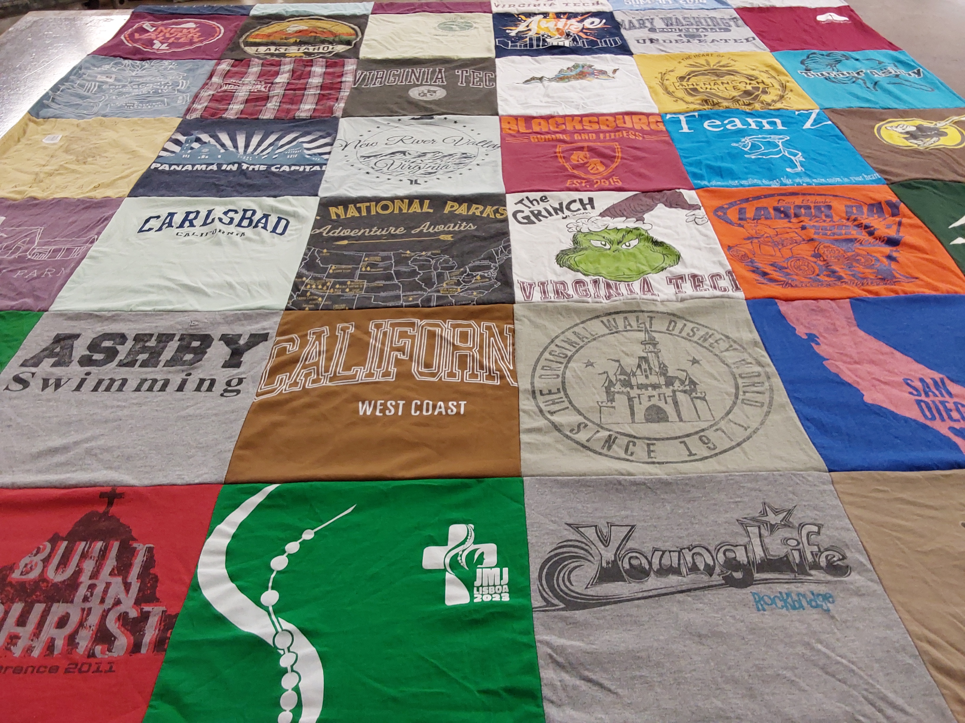 T-shirt quilt featuring virginia tech university by Lauren from VA