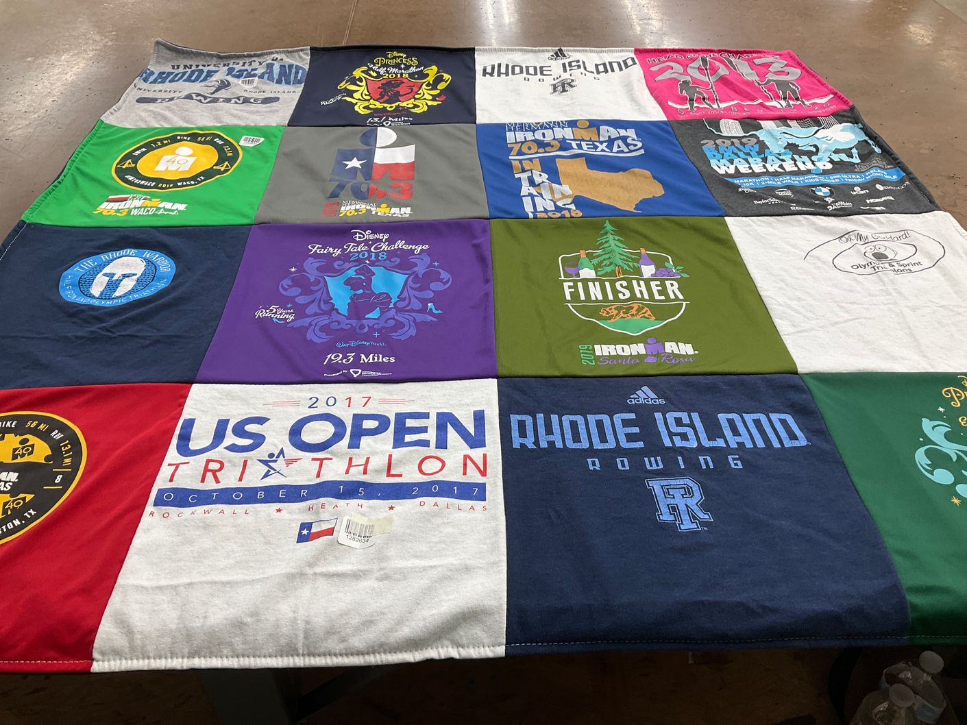 T-shirt quilt featuring rhode island rowing by Emily from TX