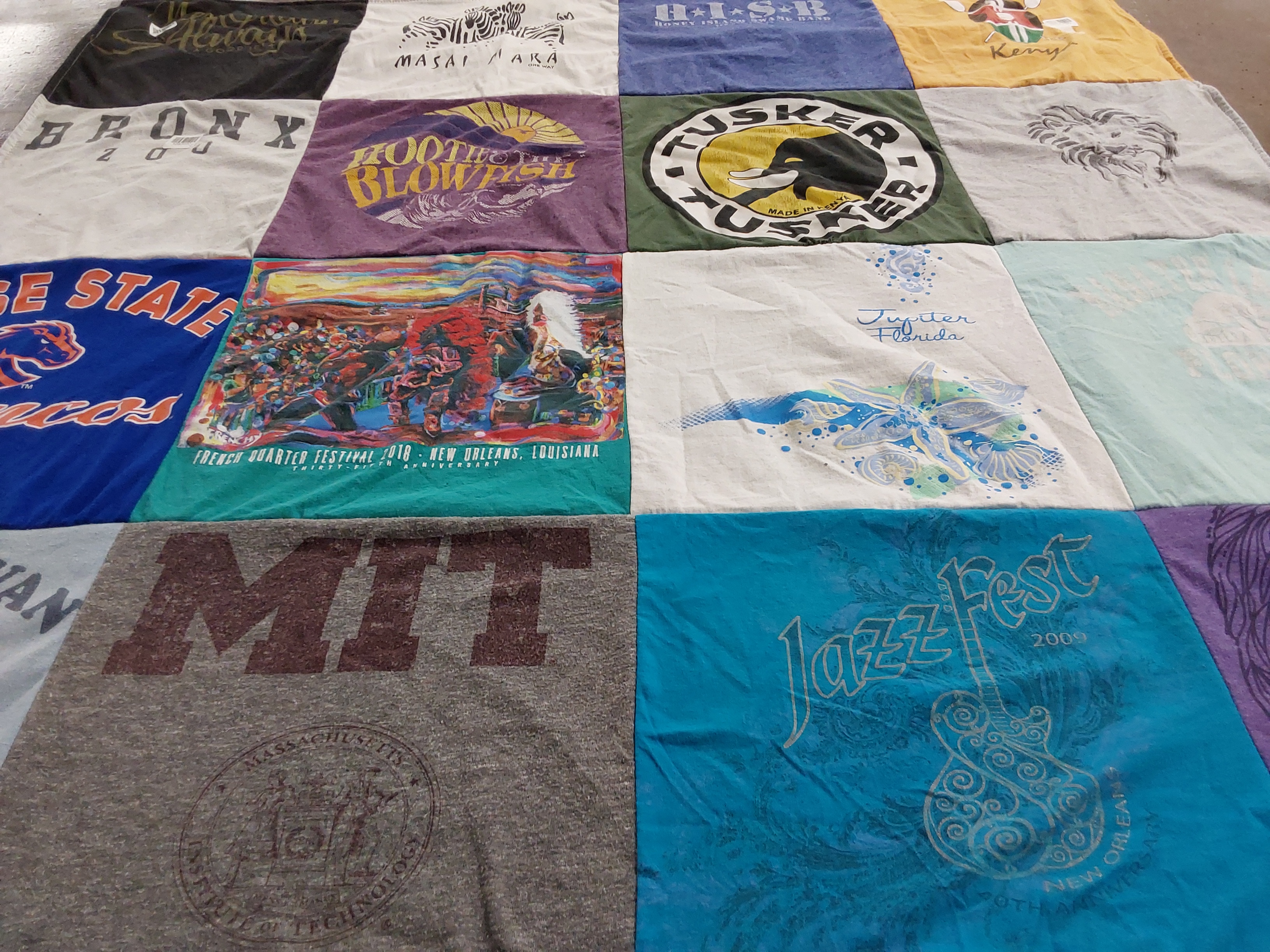 T-shirt quilt featuring boise state broncos by Heidi from AL