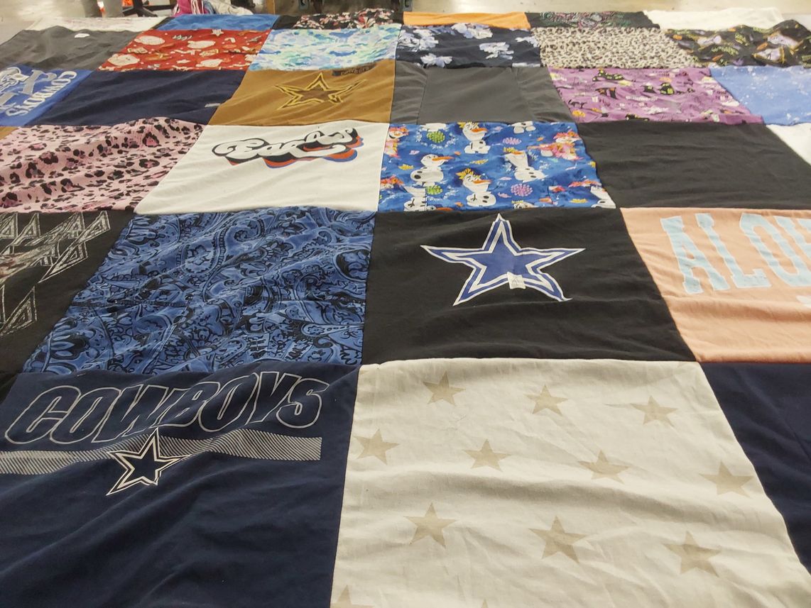 T-shirt quilt featuring dallas cowboys by Thea from KS