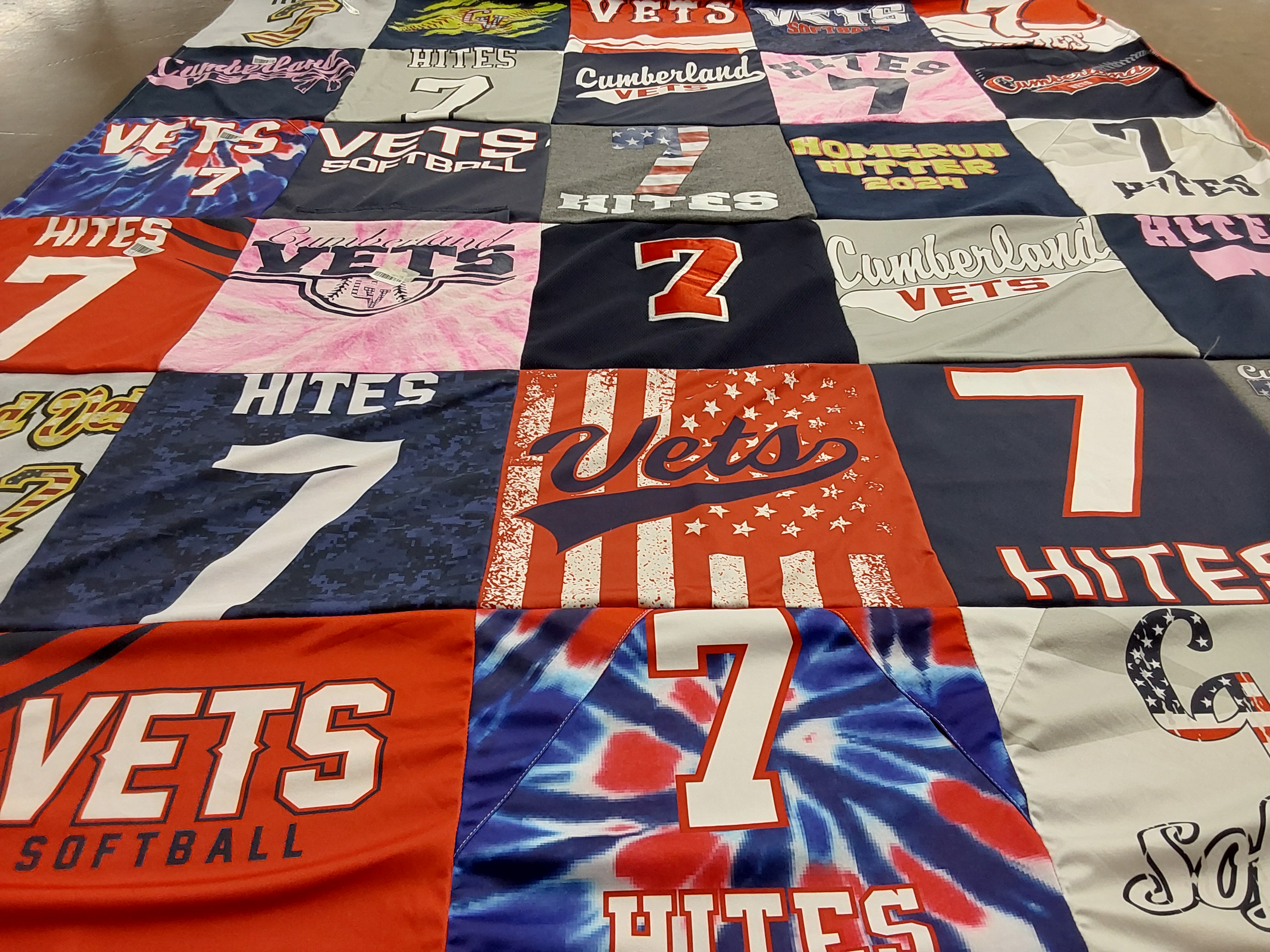 T-shirt quilt with softball themes by Natasha from IL