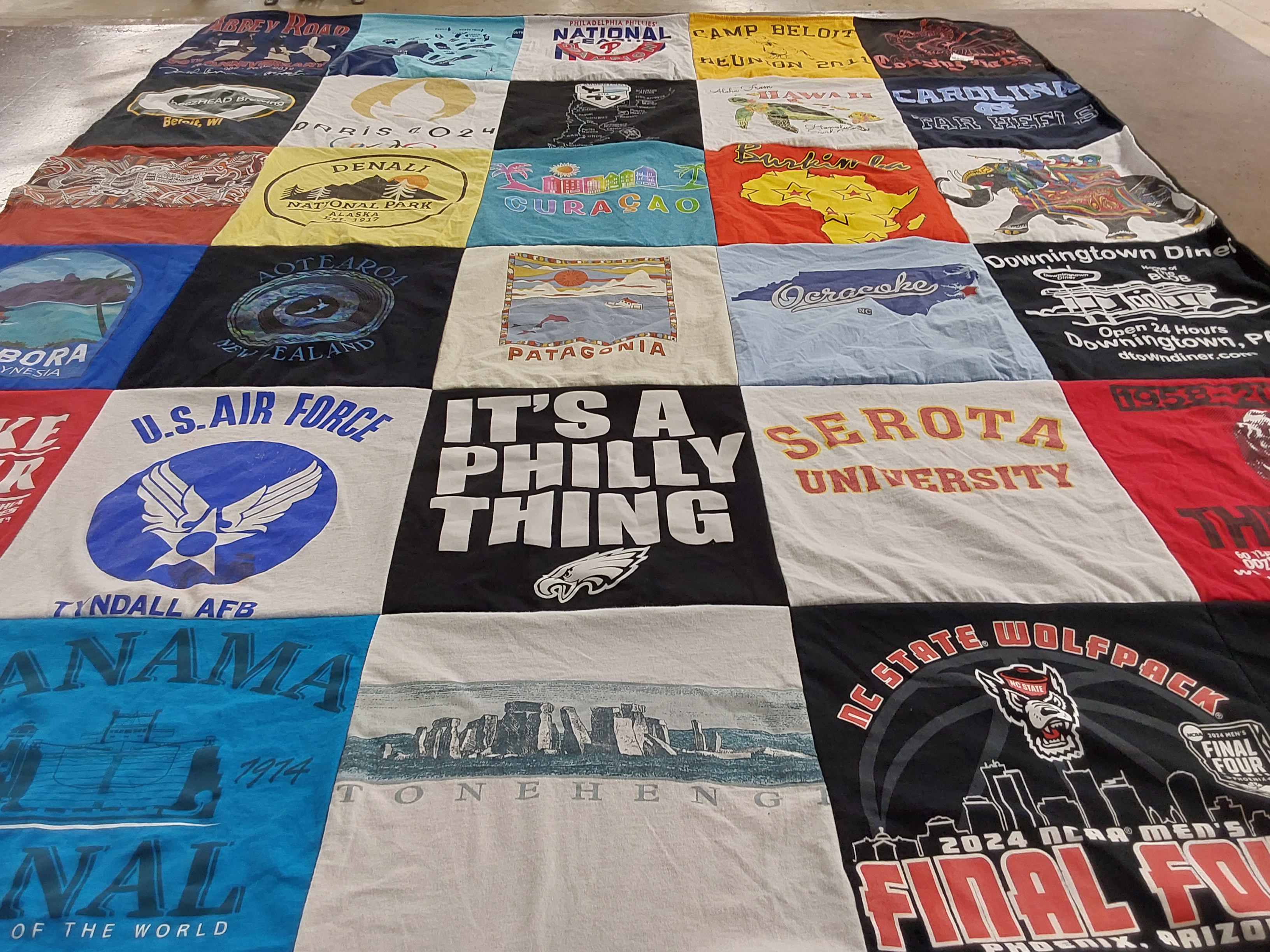 T-shirt quilt featuring nc state wolfpack university by Jill from NC
