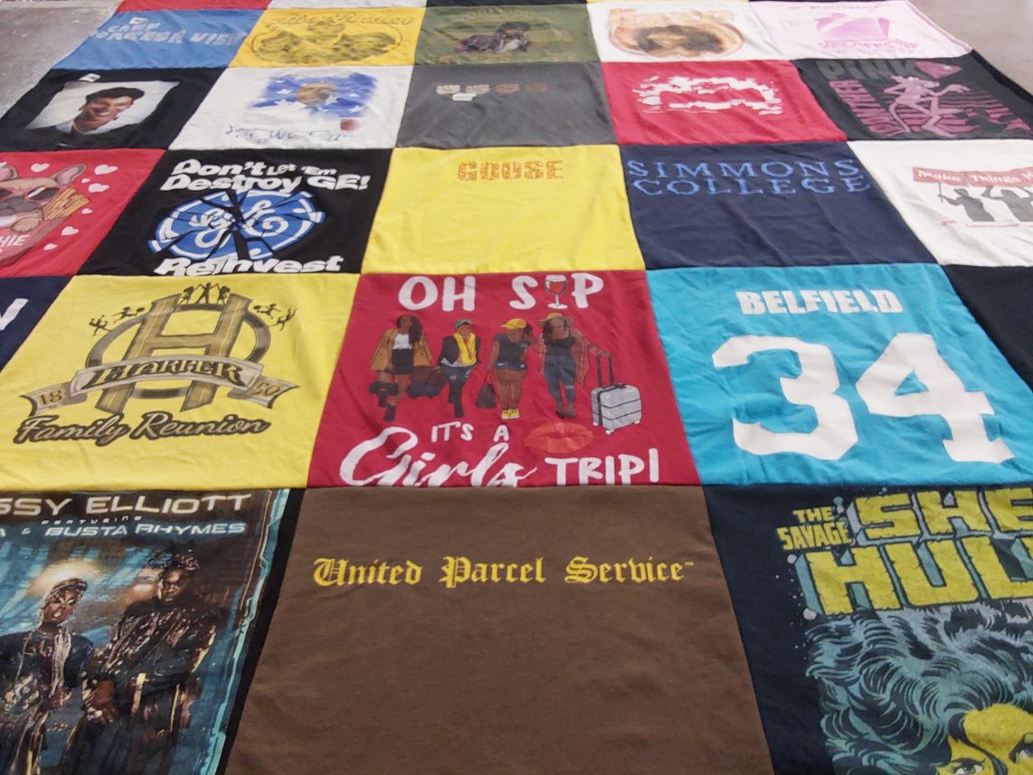 T-shirt quilt from simmons college by Kellie from MA