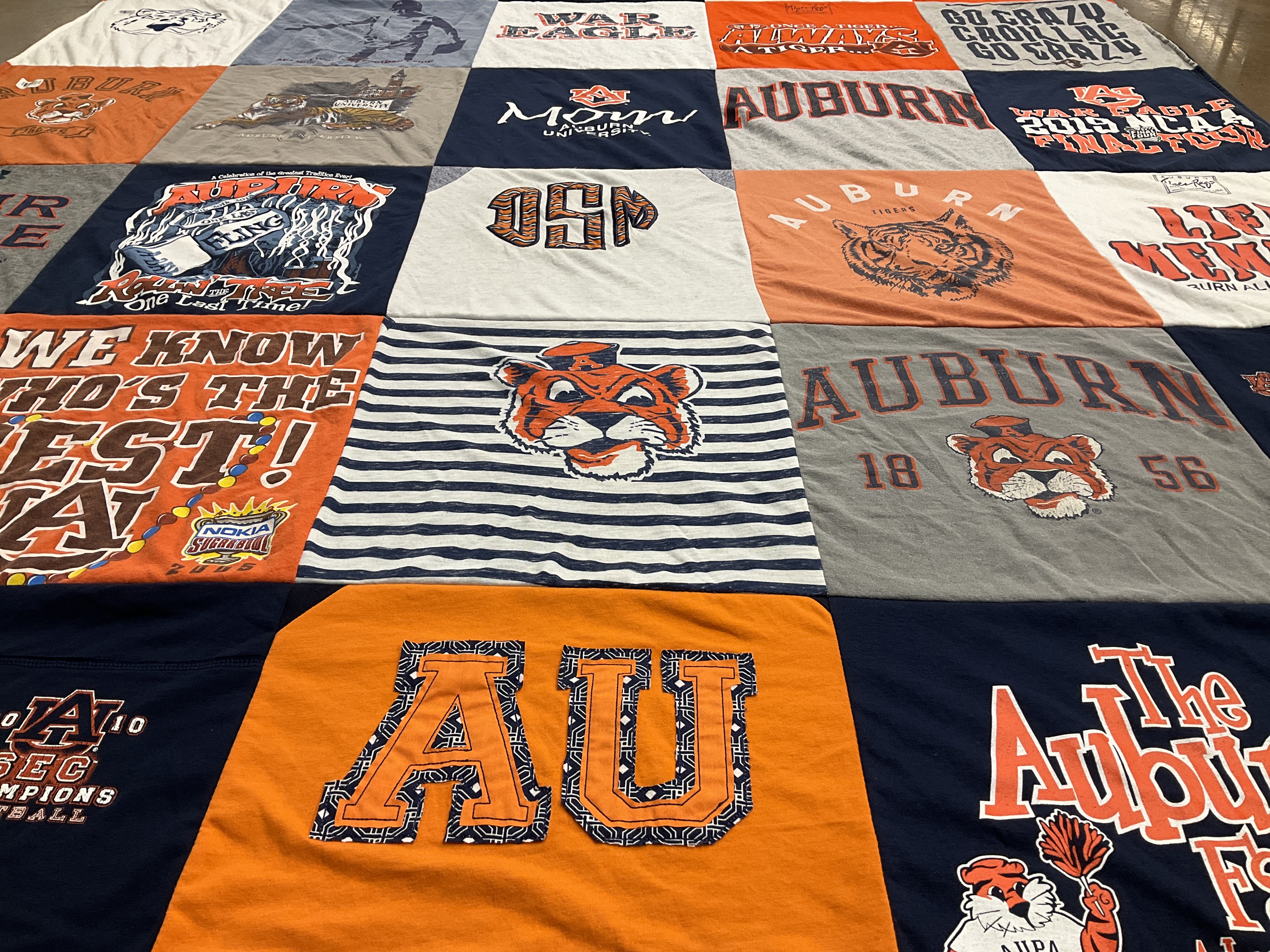 T-shirt quilt featuring auburn university football by Rebecca from TN