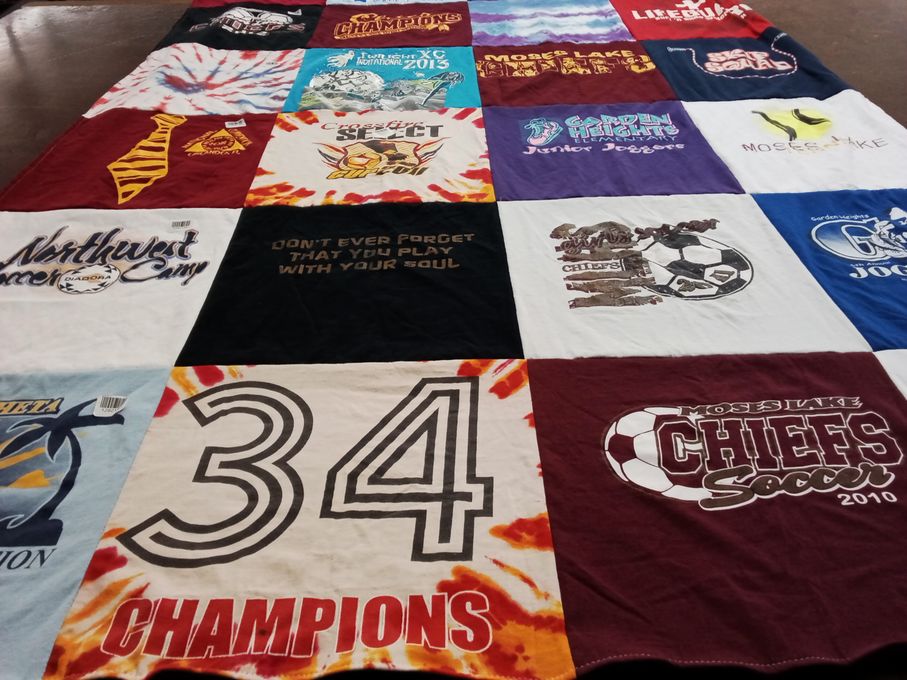 T-shirt quilt featuring moses lake chiefs soccer by Monika from WA