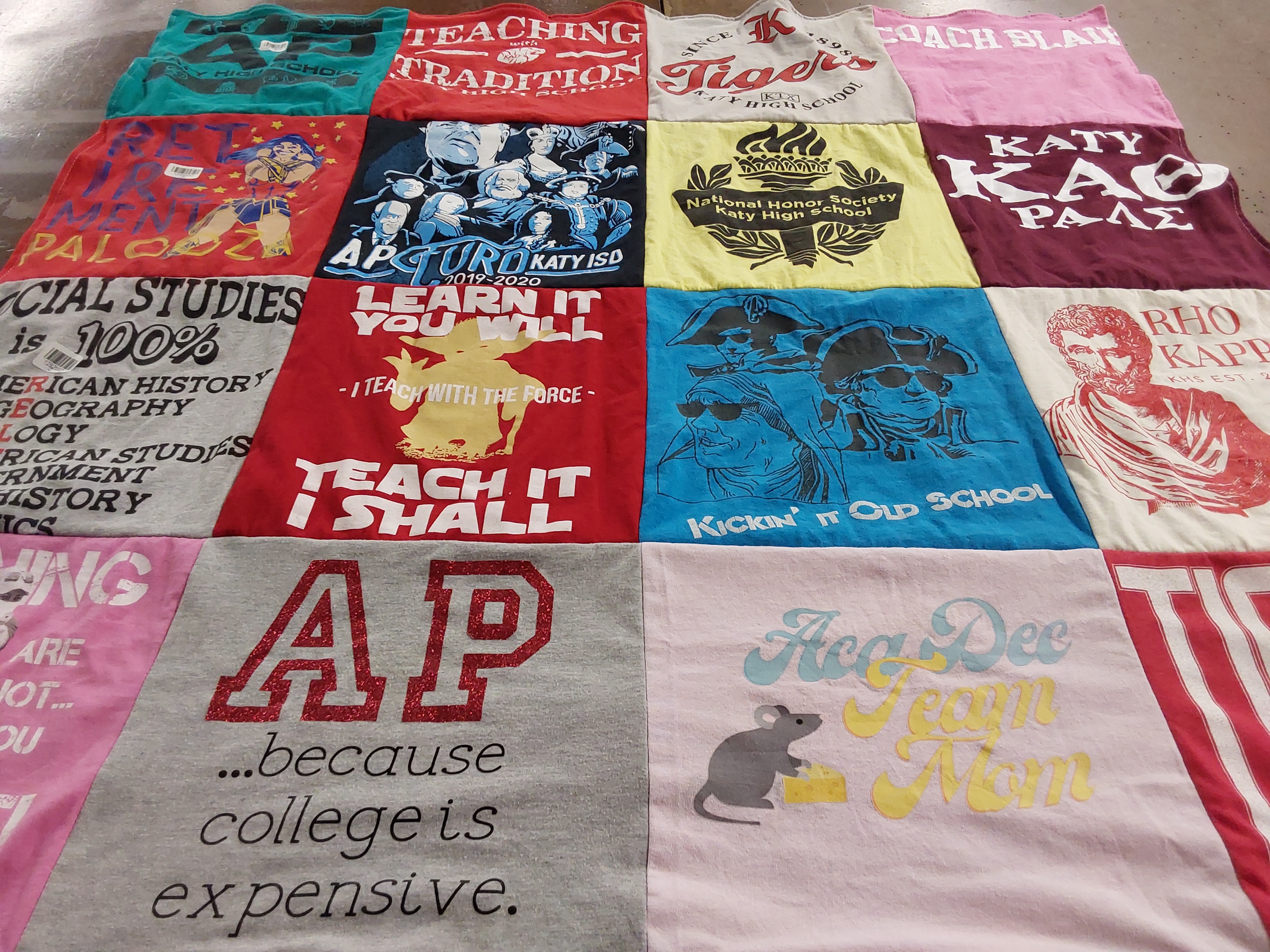 T-shirt quilt from katy high school by Jennifer from TX