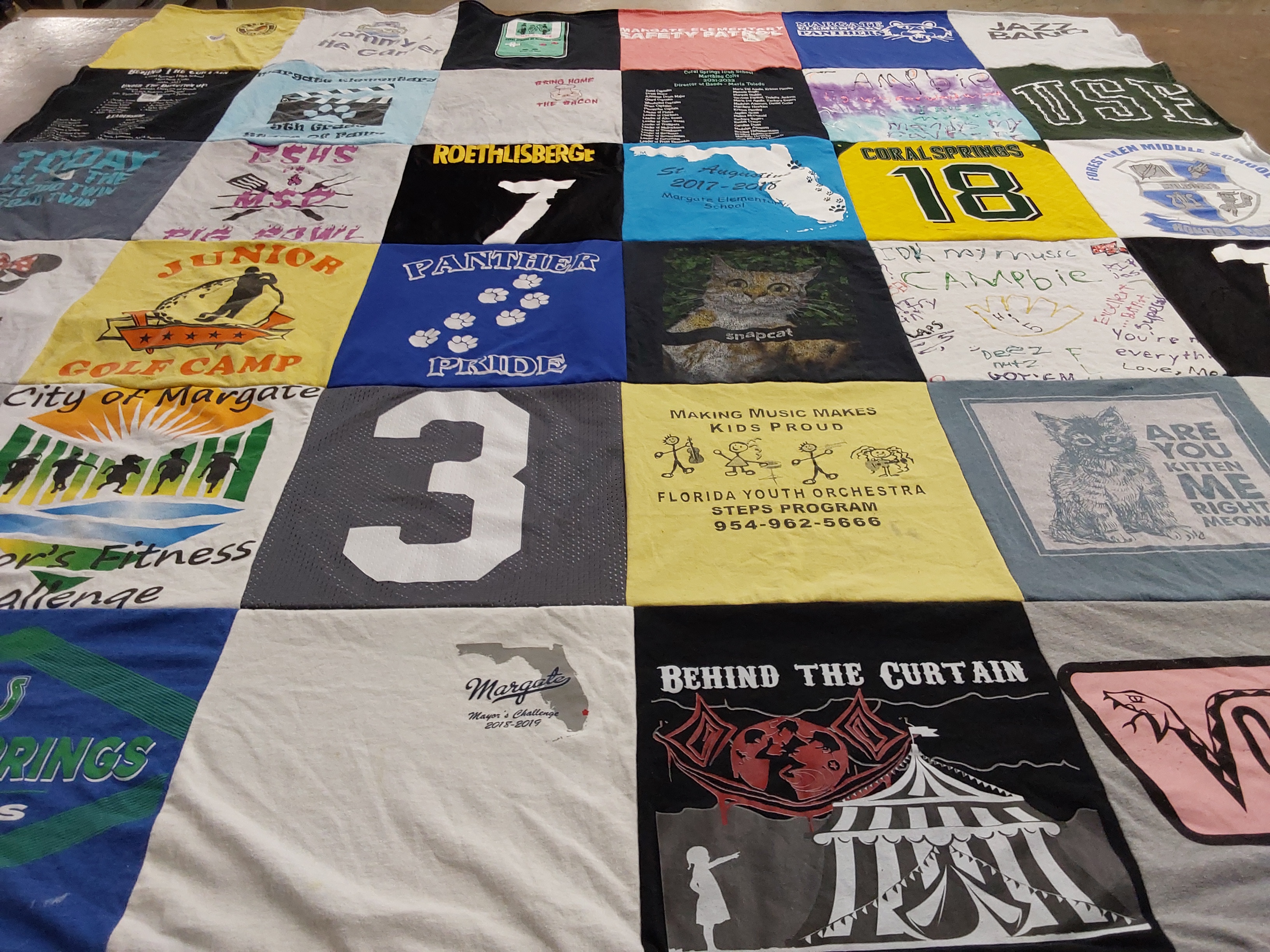 T-shirt quilt featuring panther pride by Carrie  from FL