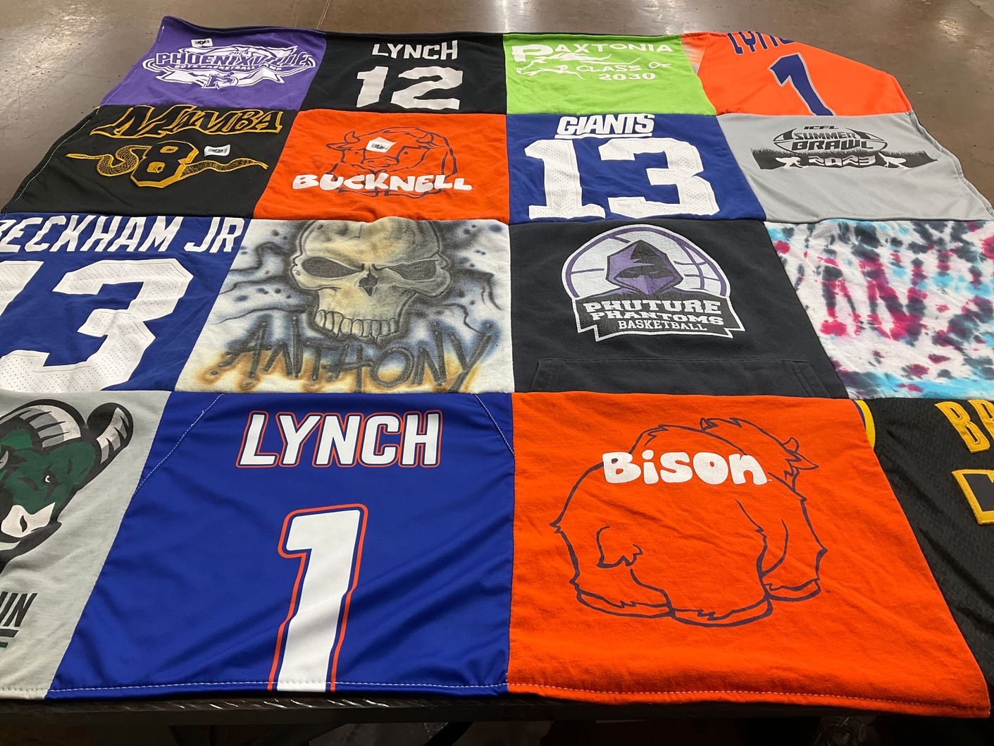 T-shirt quilt from bucknell university by Danielle from PA