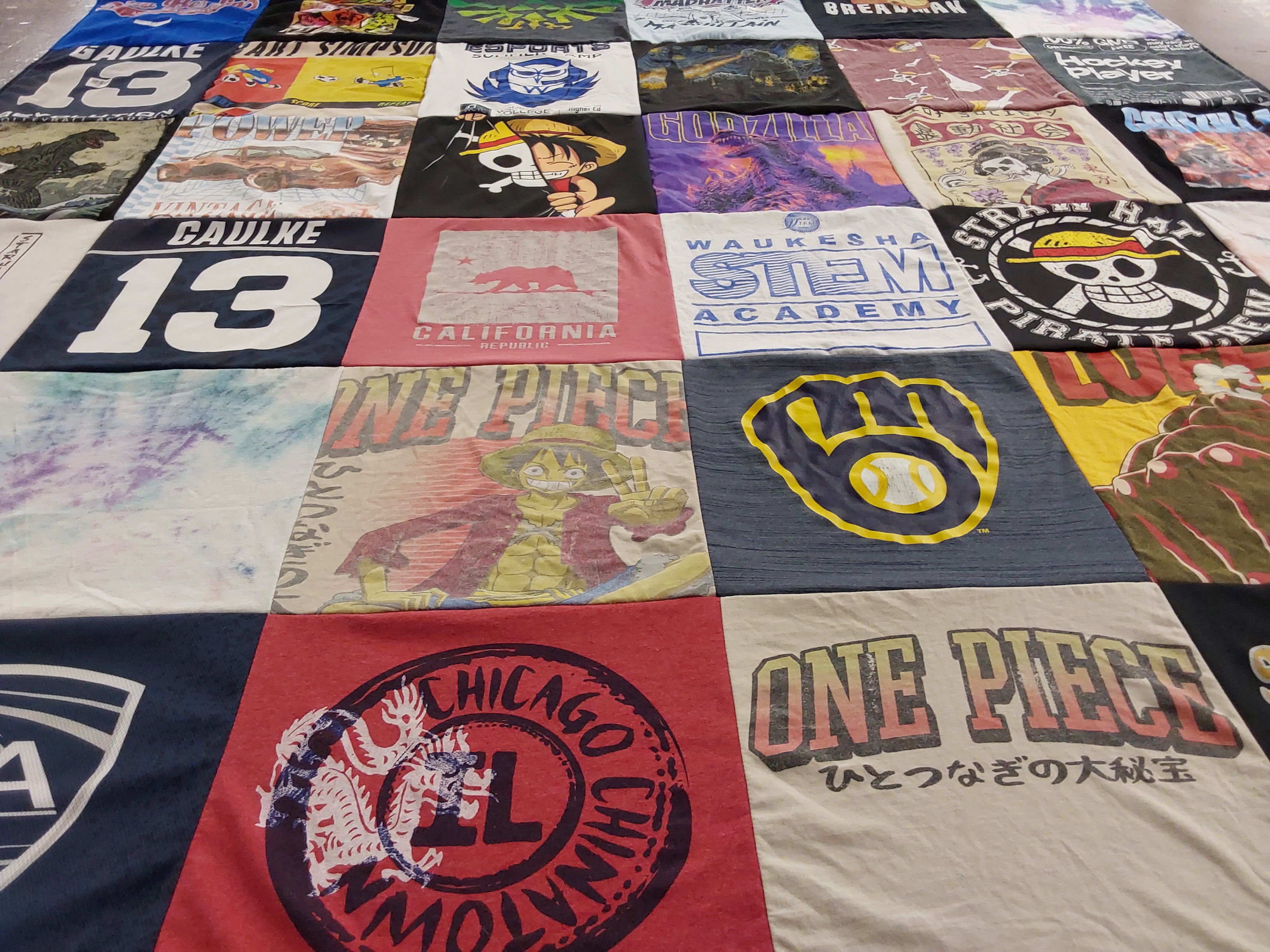 T-shirt quilt featuring milwaukee brewers by Jessica from WI