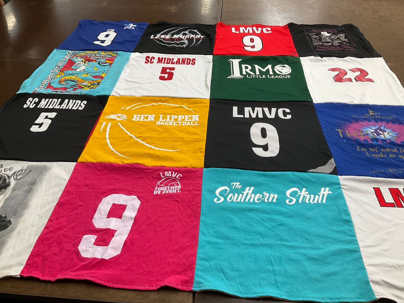 T-shirt quilt featuring irmo little league by DARLENE from SC