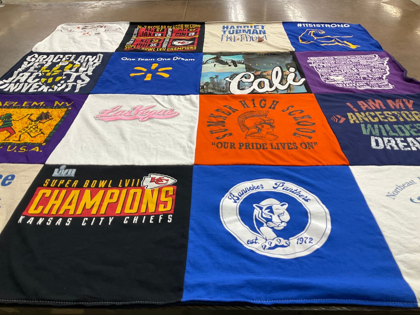 T-shirt quilt featuring kansas city chiefs by Sandra from KS