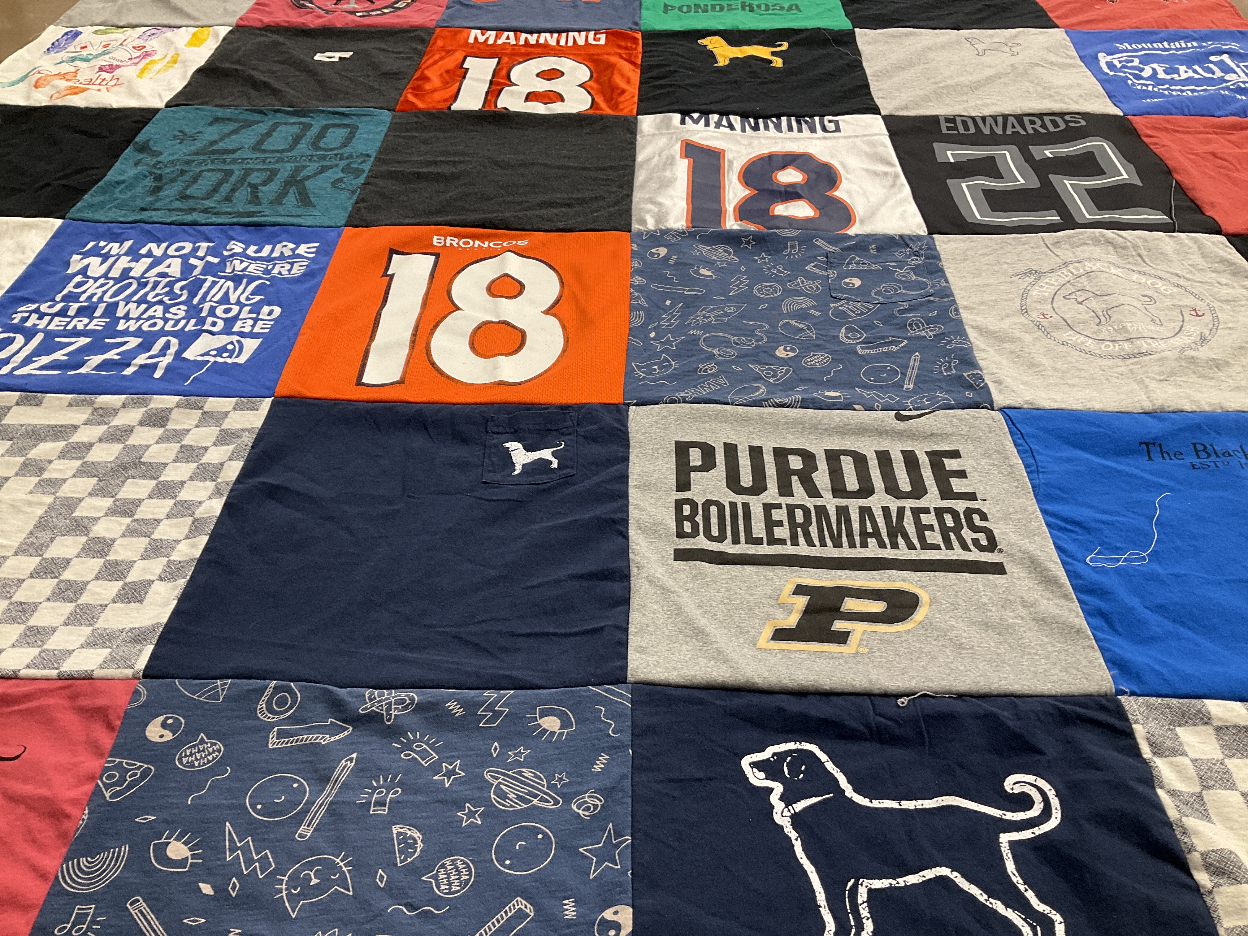 T-shirt quilt featuring denver broncos by Amy from CO