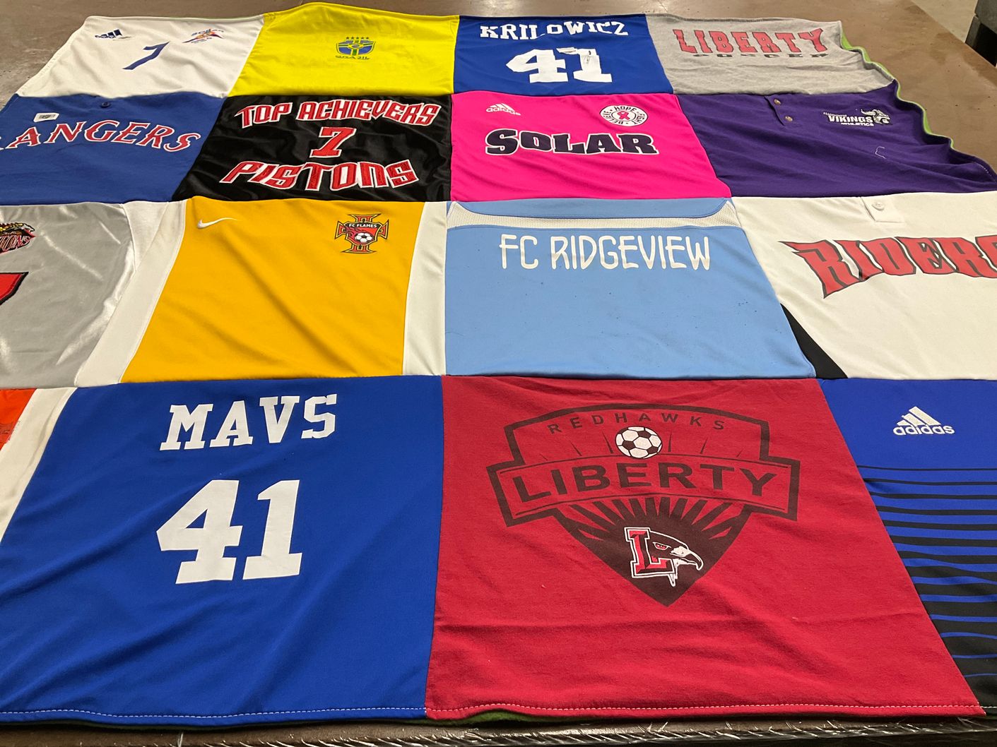 T-shirt quilt featuring mavs, redhawks by Elizabeth  from TX