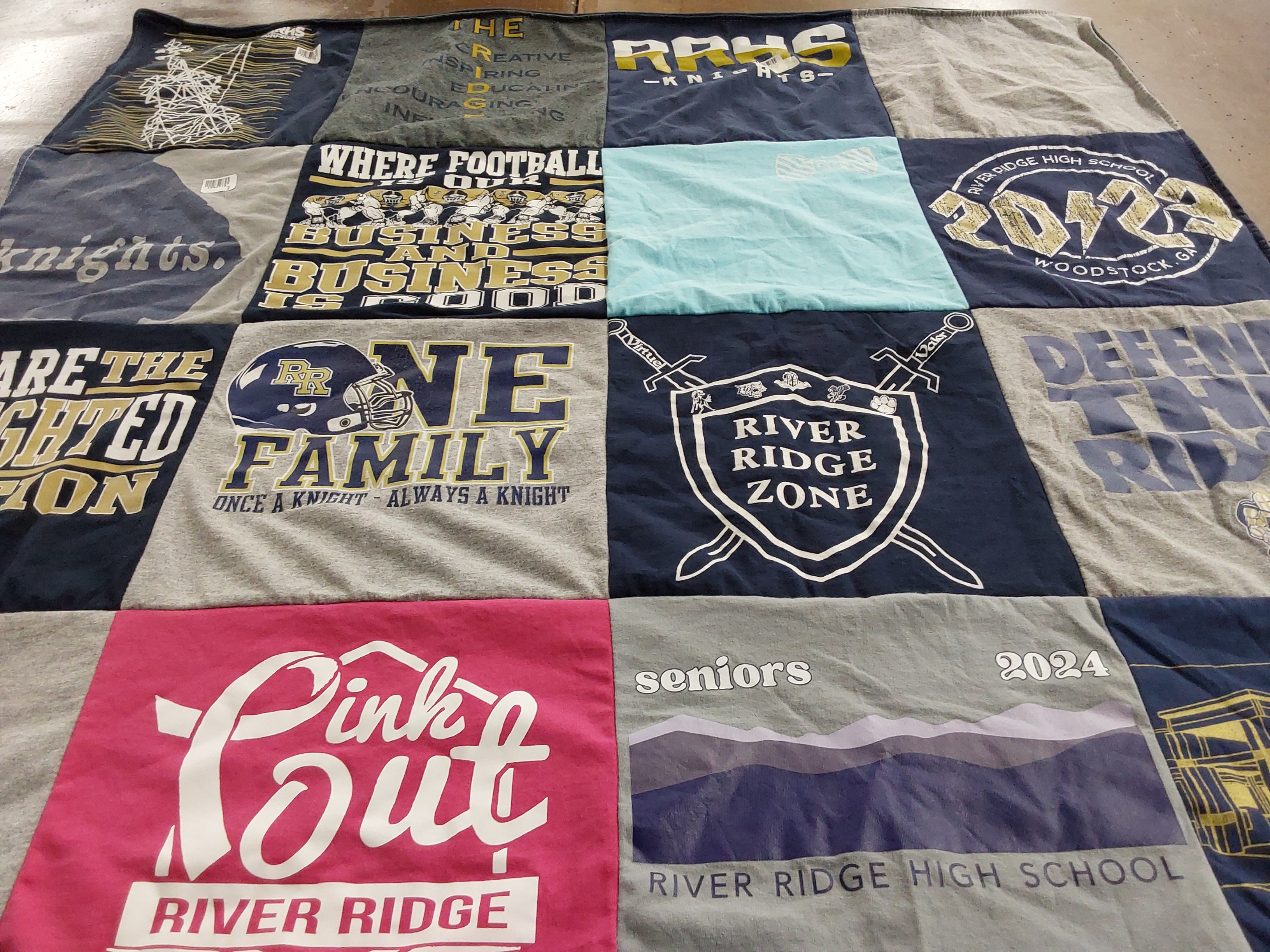 T-shirt quilt featuring river ridge high school football by Leigh from GA